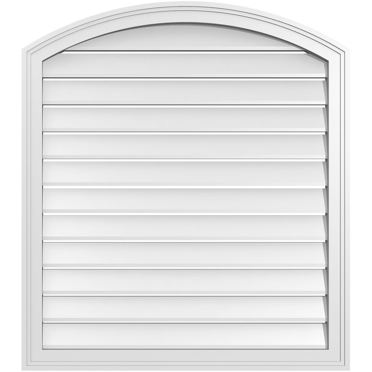 Ekena Millwork GVPAR32X3602SF 32-Inches x 36-Inches Off-white Round top PVC Gable Louver Vent