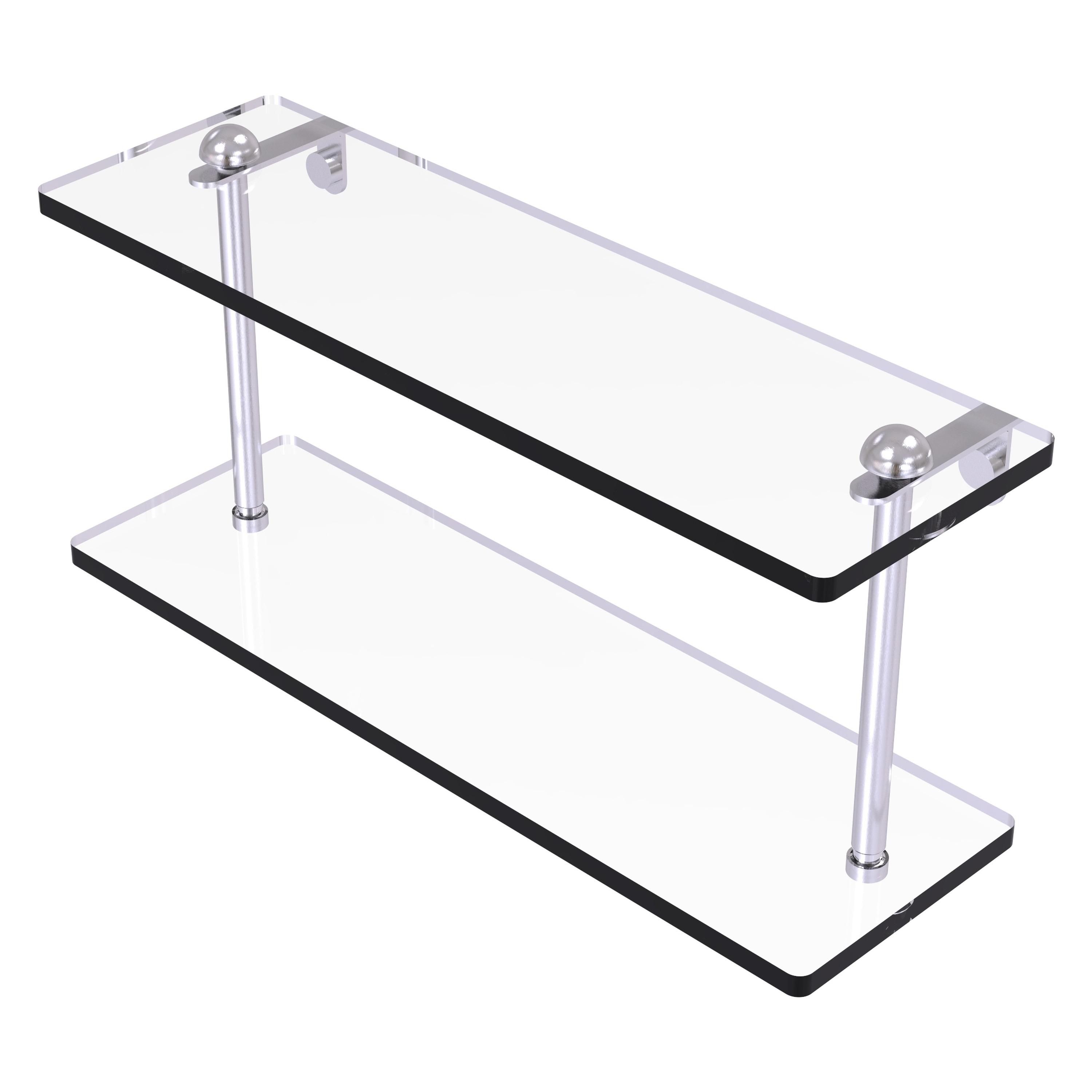 Allied Brass RC-2/16-SCH Satin Chrome 2 -Tier Wall mount Bathroom Shelf ( 16-in x 8-in x 5-in )
