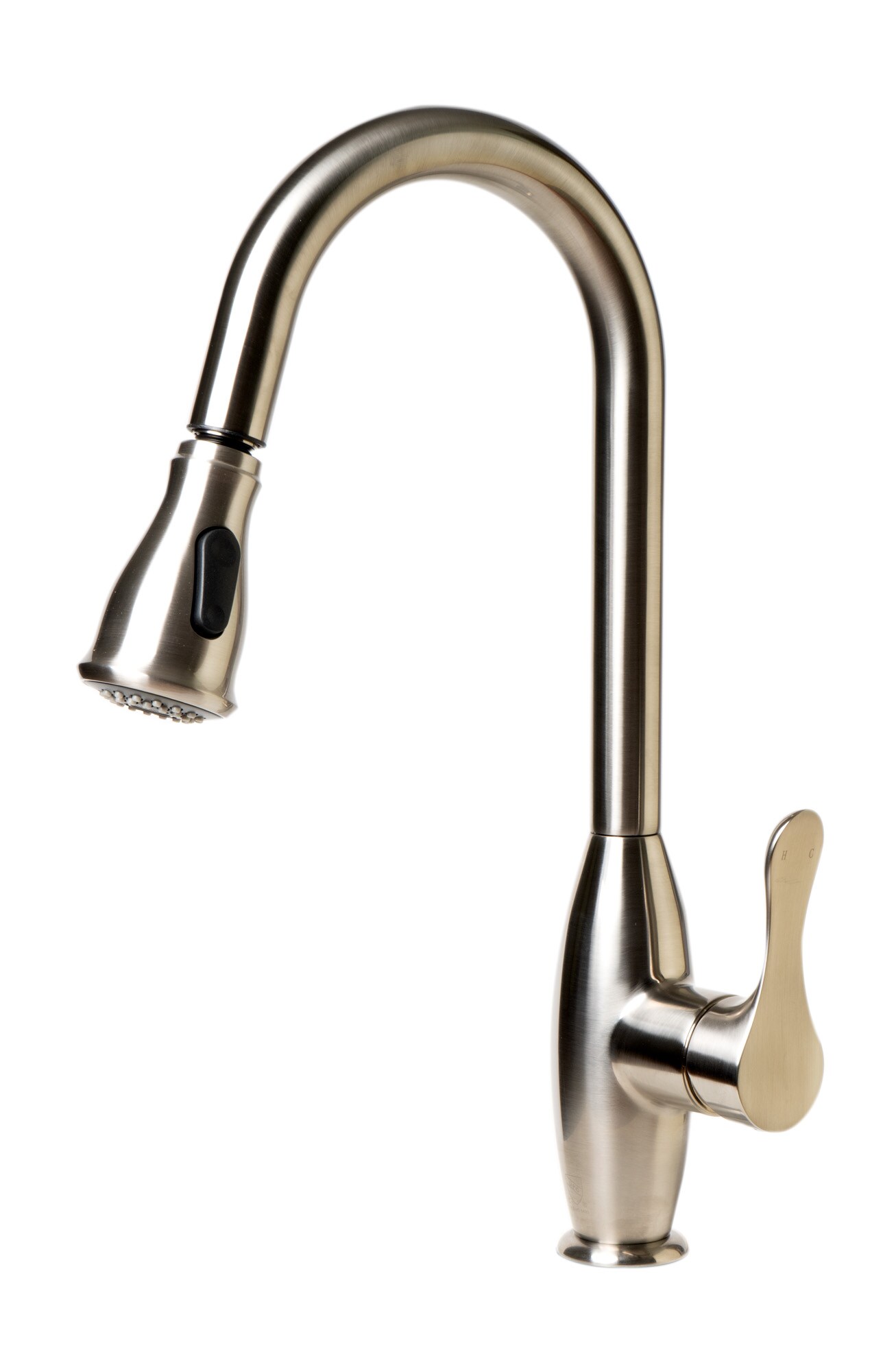 ALFI ABKF3783-BN Brushed Nickel Single Handle Deck-mount Pull-down Kitchen Faucet with Sprayer ( Side Sprayer Included )
