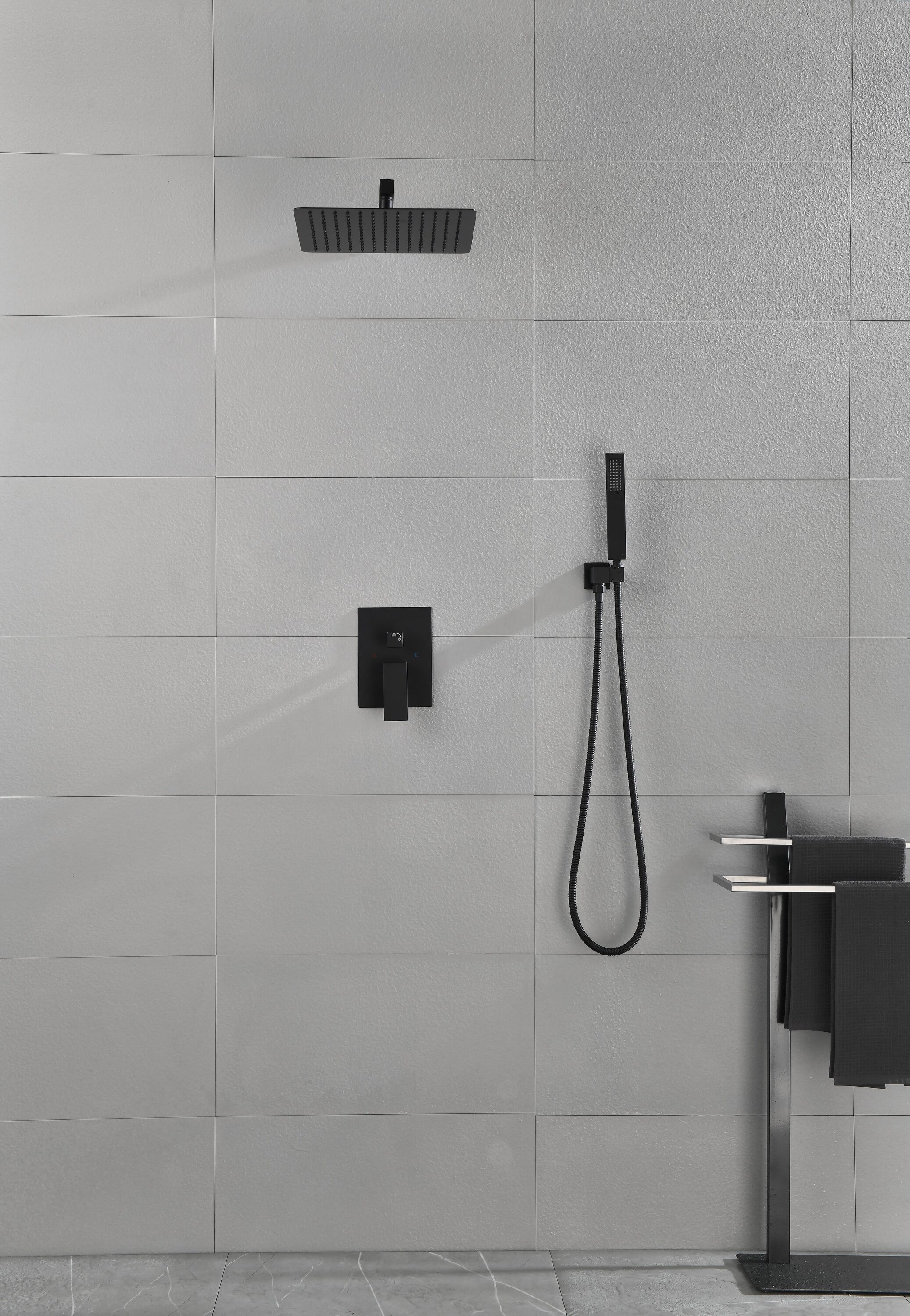 Tahanbath 10 Inch Luxury Rain Shower Combo Set with Wall Mounted Design and Self Cleaning Nozzles American Standard Connection