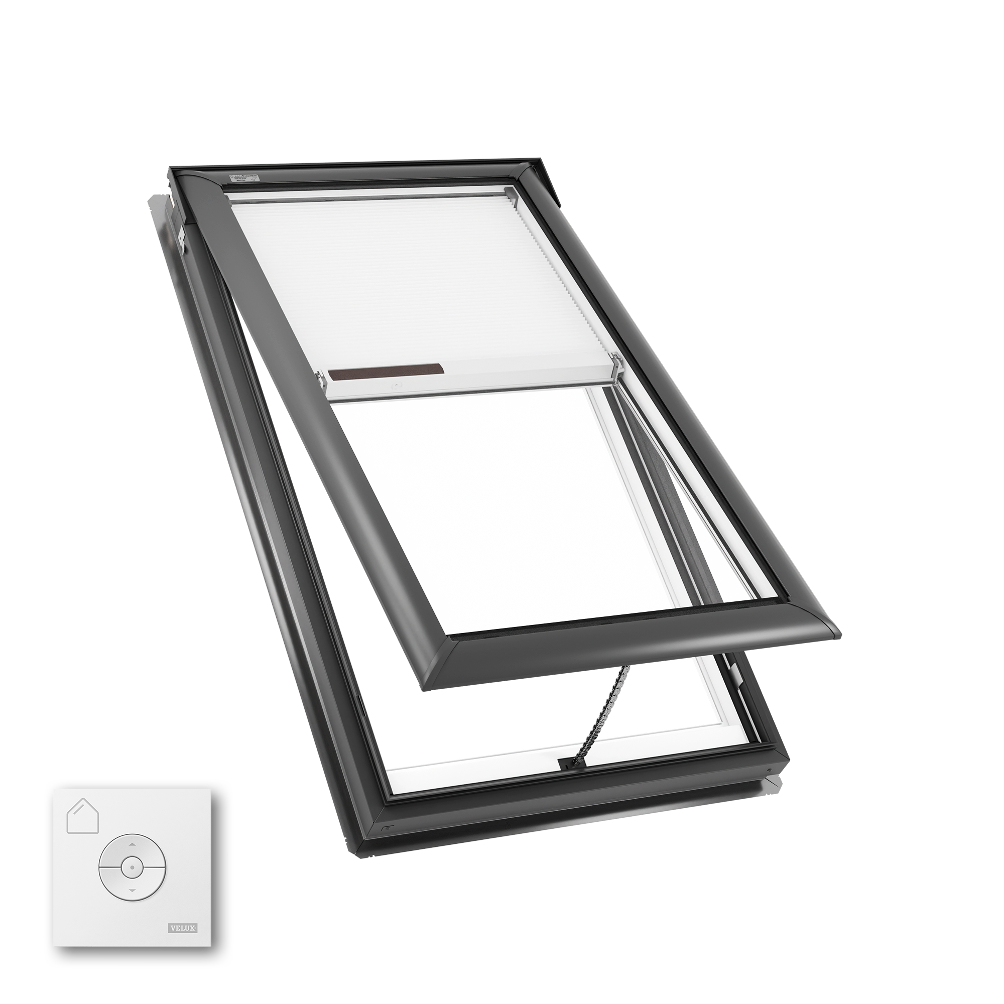 VELUX 30-1/16-in x 54-7/16-in Venting Deck mount Aluminum Skylight with Laminated Low-E argon Glass Room Darkening Shade/Blind Included