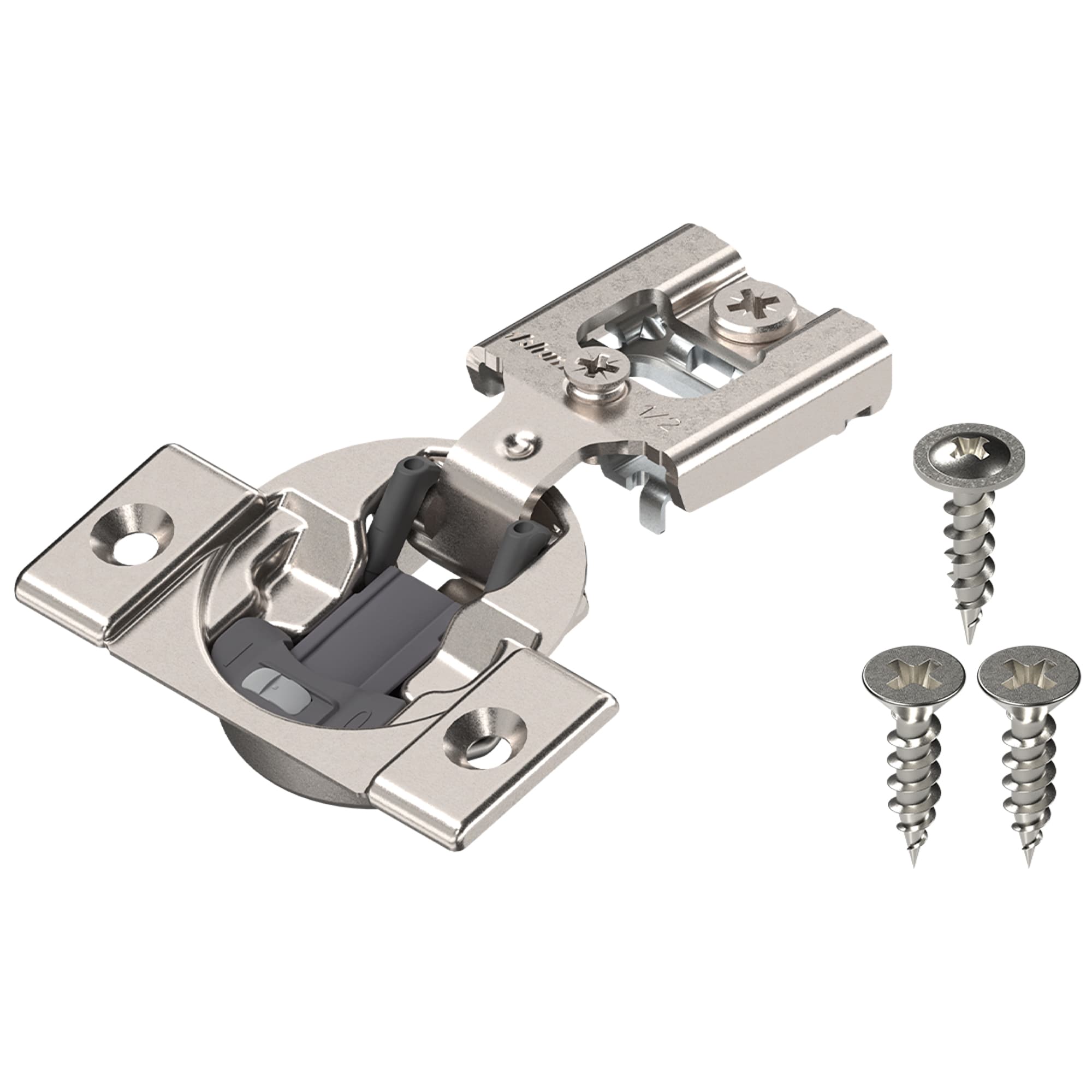 Blum  COMPACT OTION Hinge (5 Kits) 1/2 Inches Overlay 105 Degree Opening Angle Steel Integrated Soft-Close Hinges for Face Frame Cabinets