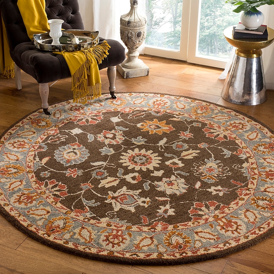Safavieh Heritage Bidar 4 x 6 Charcoal/Blue Indoor Floral/Botanical Oriental Handcrafted Area Rug Safavieh Heritage Bidar 4 x 6 Charcoal/Blue Indoor Floral/Botanical Oriental Handcrafted Area Rug