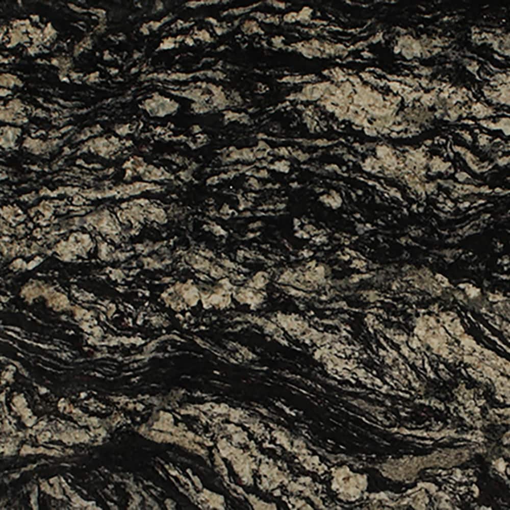 SenSa 237452 Granite Countertop Sample in Amelia Ridge 4 in. x 4 in. Amelia Ridge Granite Black Kitchen Countertop SAMPLE ( 4-in x 4-in )