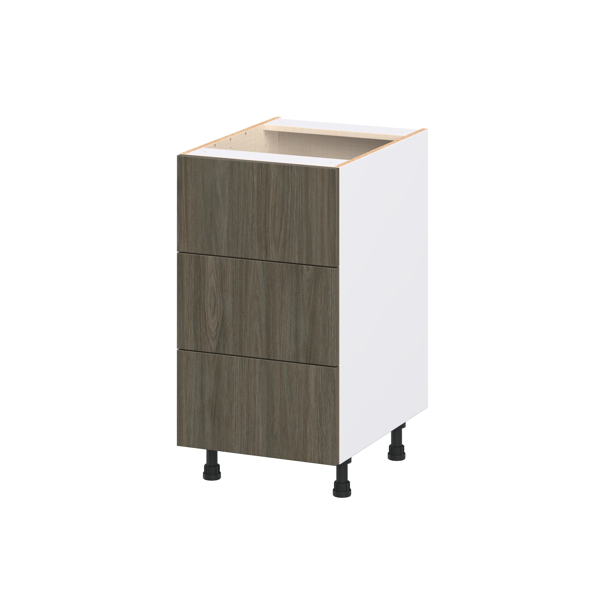 Hugo&Borg DSB3DA18-SA Savane 18-in W x 34.5-in H x 24.5-in D Burnt Walnut 3 -Drawers Drawer Base Fully assembled Cabinet Flat Panel Slab