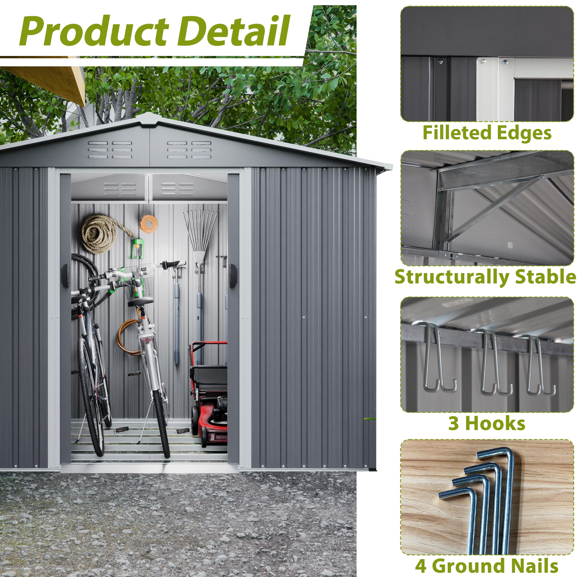 Wooakway FXLS0602-512A181 Metal-Storage-Buildings-Sheds - View #9