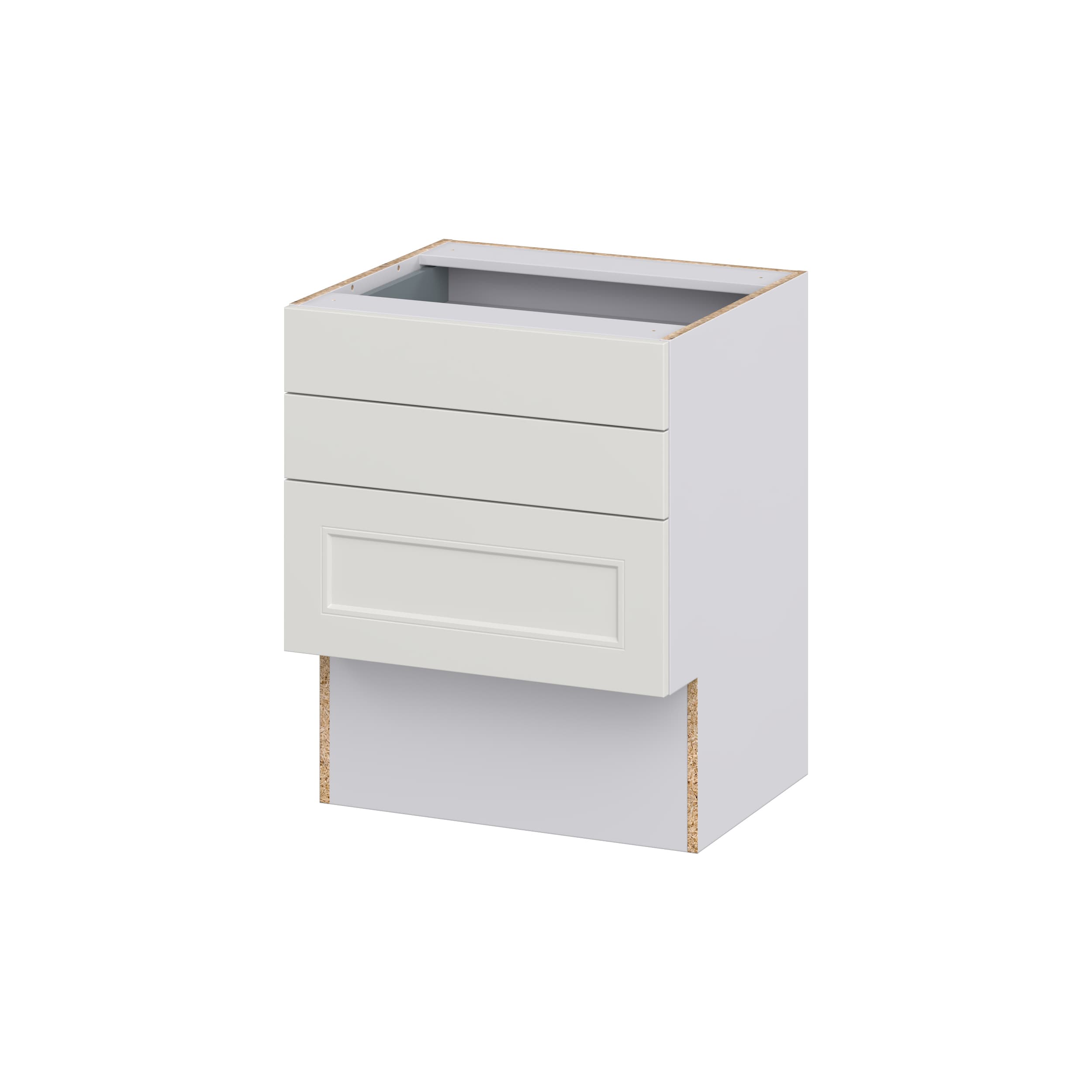 Hugo&Borg DSV3D24ADA-BE Belcourt 24-in W x 30-in H x 21-in D Painted Light Gray 3 -Drawers Drawer Base Fully assembled Cabinet (Recessed Panel Shaker)