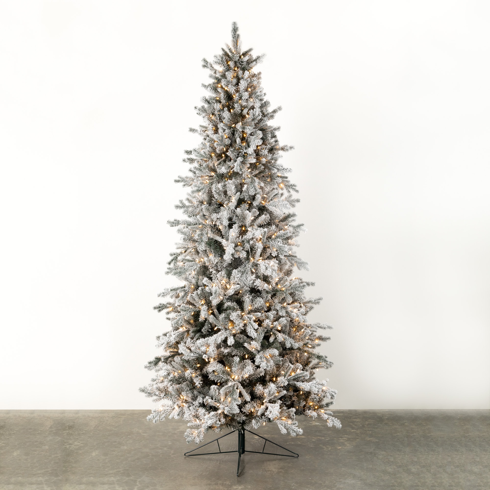 Sullivans TR1186 9-ft Pine Pre-lit Flocked Artificial Christmas Tree with LED Lights