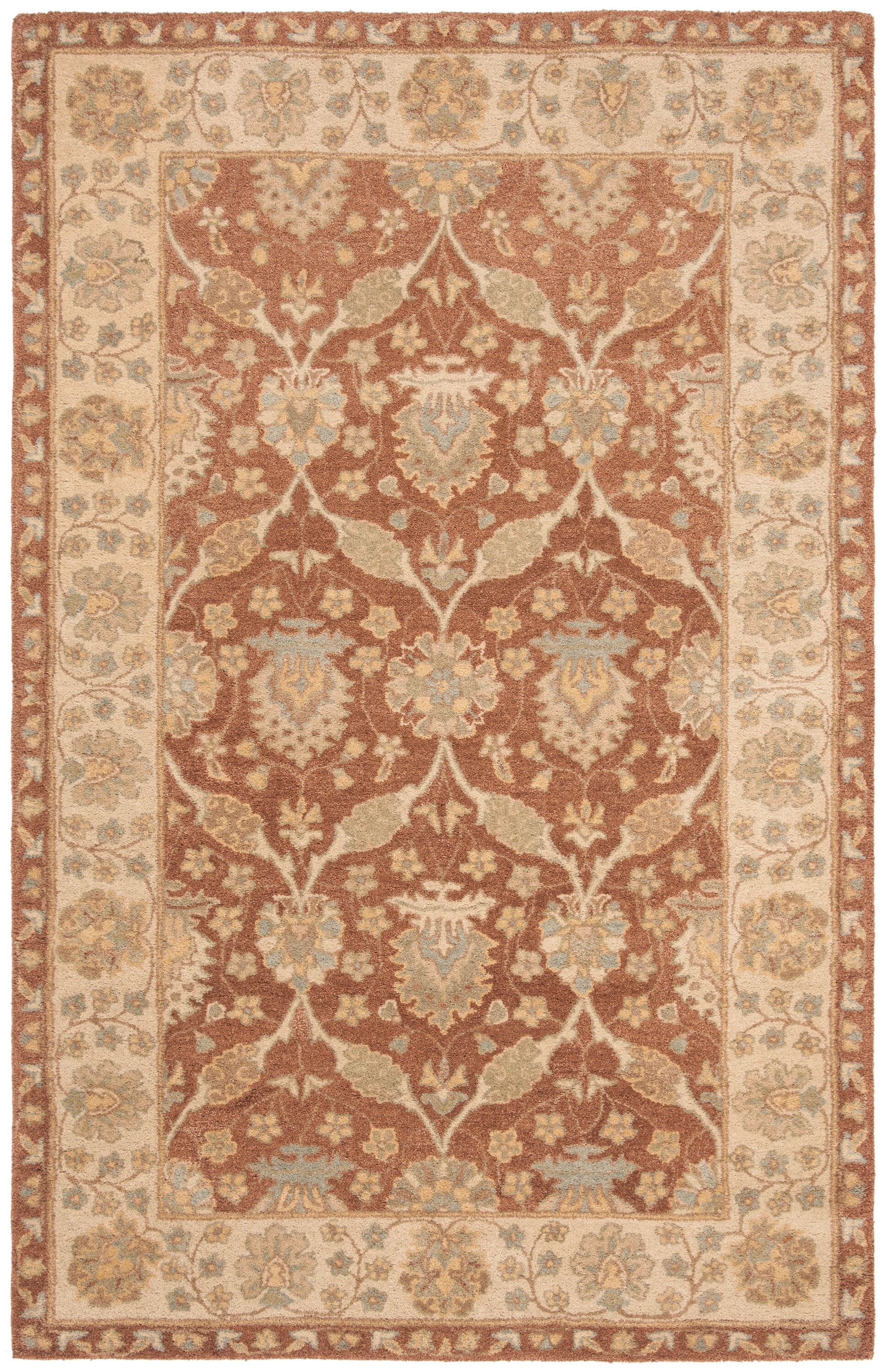 Handmade Brown and Taupe Wool 4' x 6' Area Rug