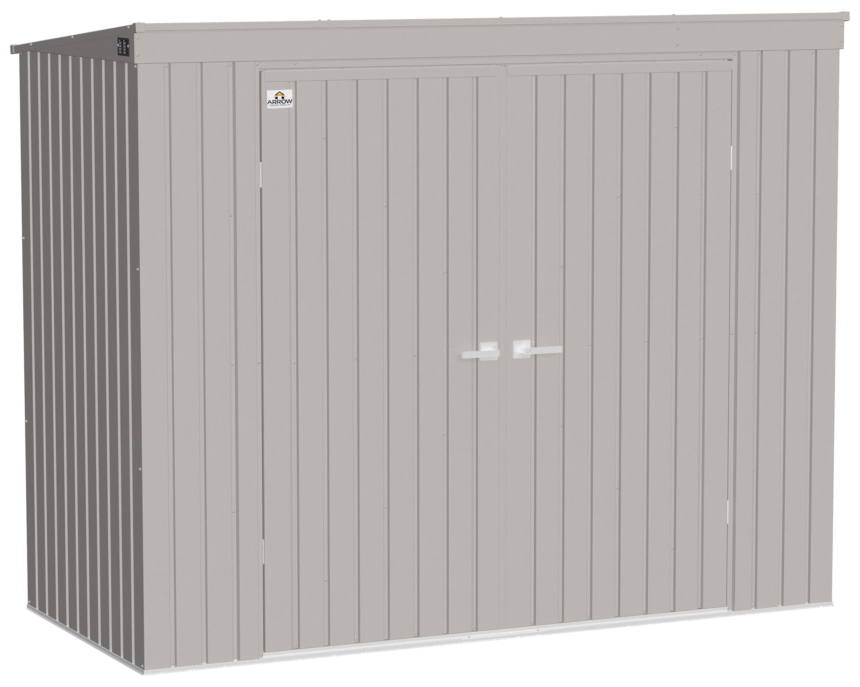 Cool Grey 8-ft x 4-ft Galvanized Steel Storage Shed Kit