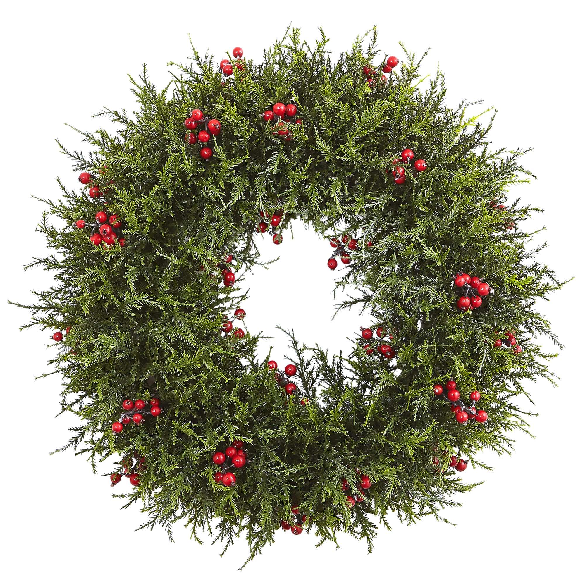 Lush Pine Cedar and Berry 20" Winter Outdoor Wreath