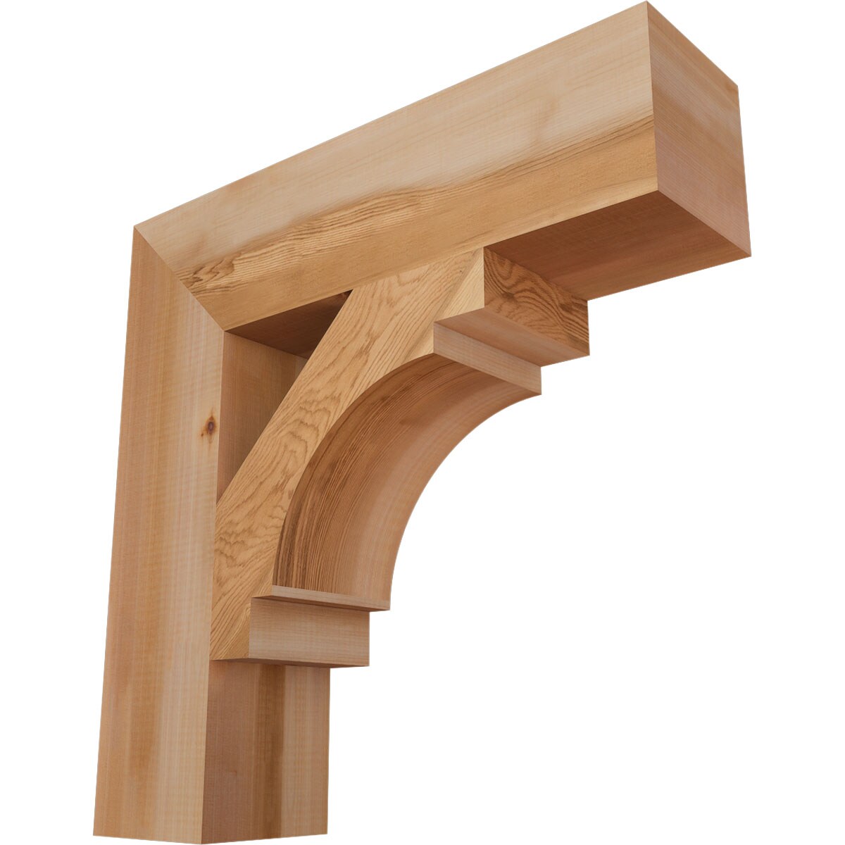 Ekena Millwork BKT06X24X24MRC05SWR Merced block smooth 5-1/2-in x 24-in x 24-in Western red cedar Brown Wood Standard bracket