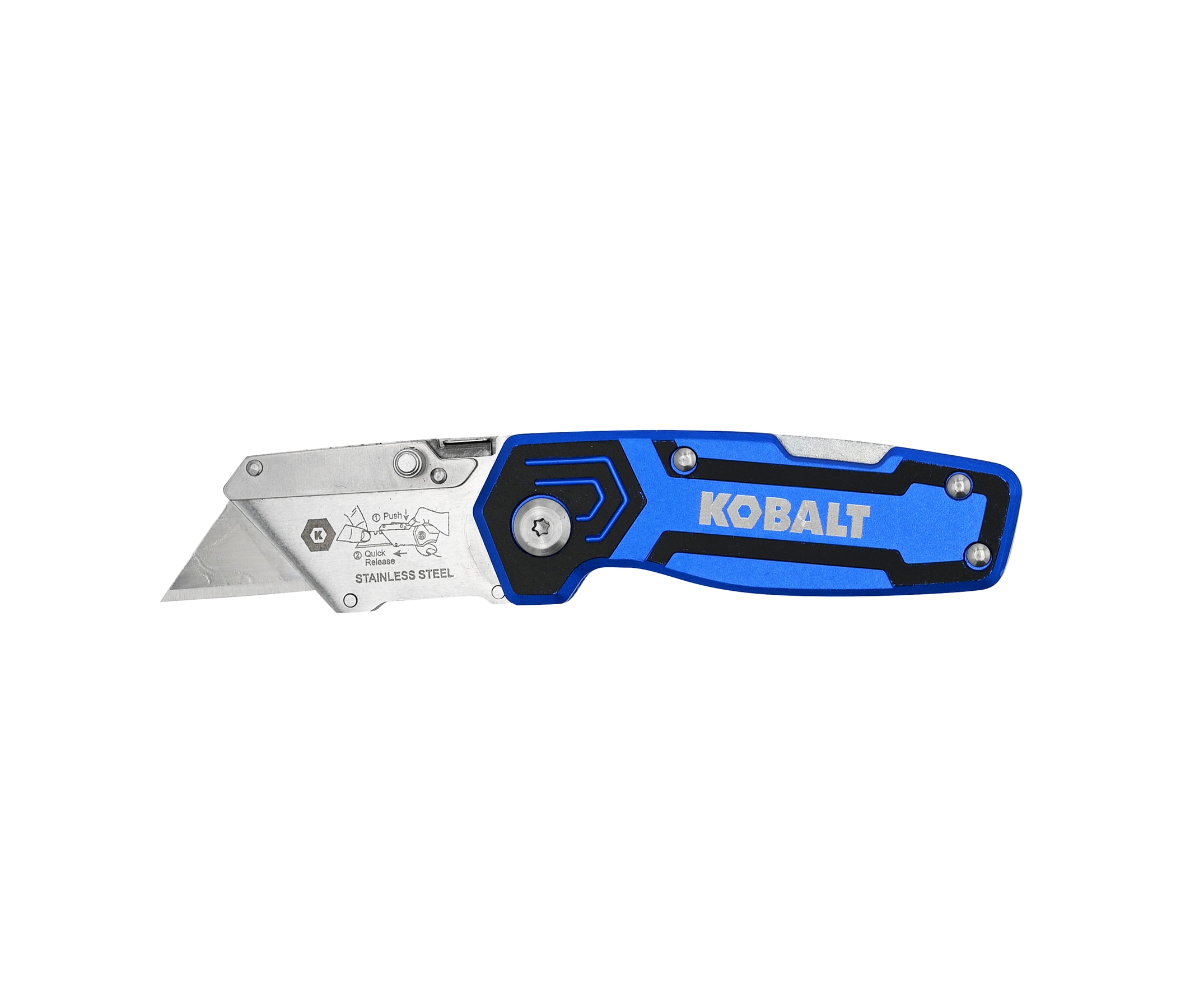 Compact Lockback 1-Blade Folding Utility Knife Stainless Steel | - Kobalt 58976