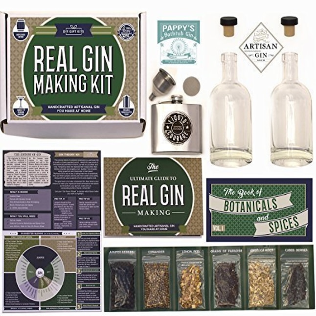 DIY GIFT KITS Real Gin Making Kit Deluxe Edition - Craft Your Own Artisanal  Gin with Premium Botanicals and Spices - Includes Stainless Steel Flask and  Glass Bottles in the Dry Seasoning