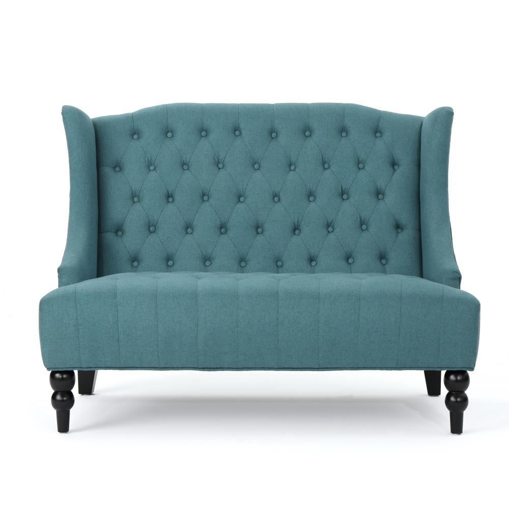 Best Selling Home Decor 301392 Leora 50.25-in Modern Dark teal and dark brown 2 -seater Loveseat