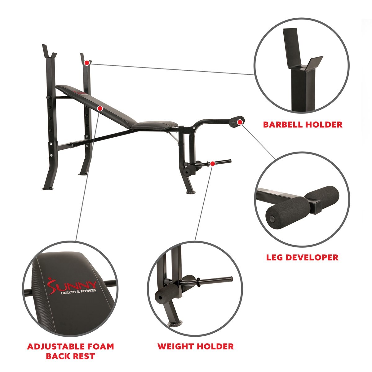 Sunny Health & Fitness SF-BH6811 Weight-Benches - View #4