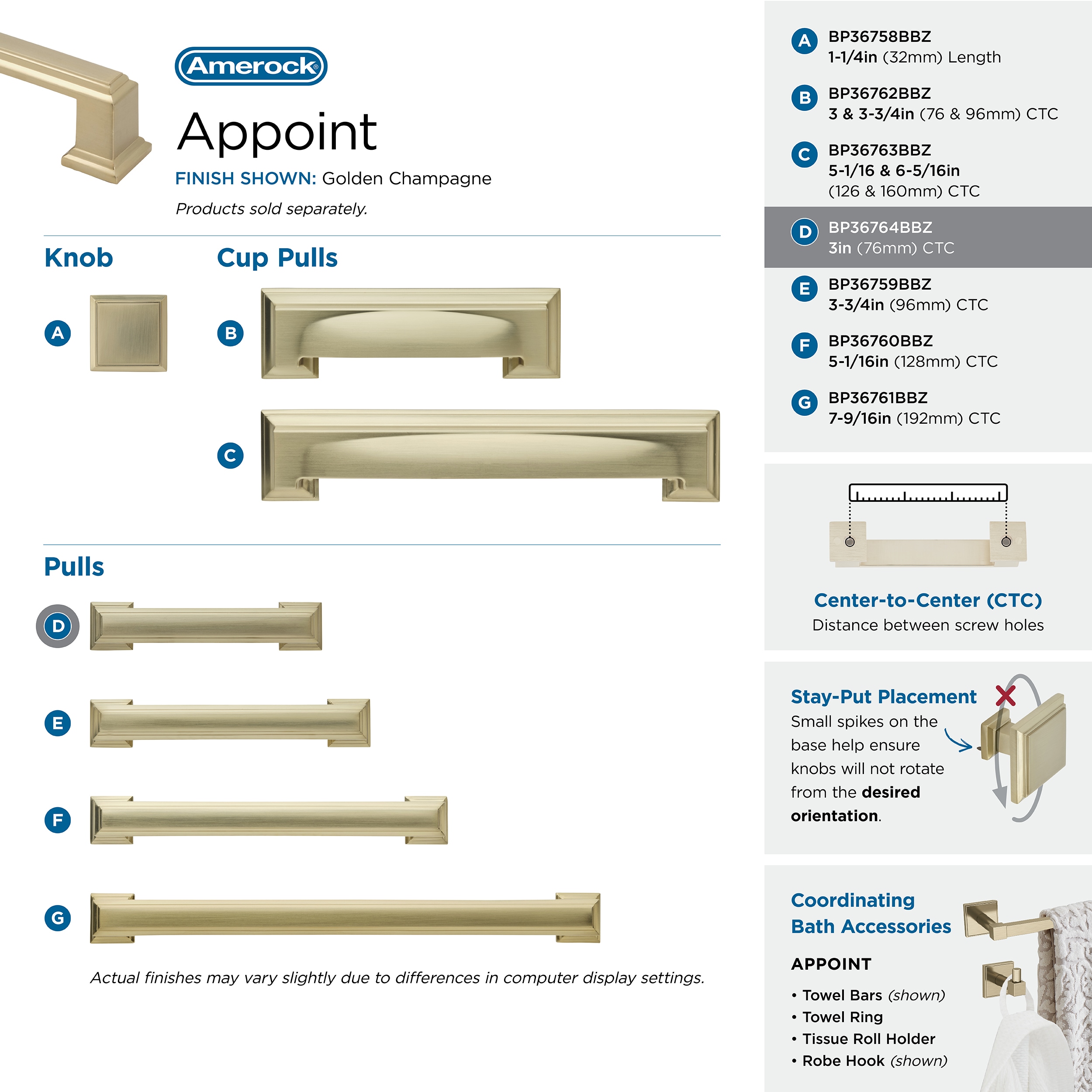 Amerock BP36764BBZ Cabinet-Pulls - View #9