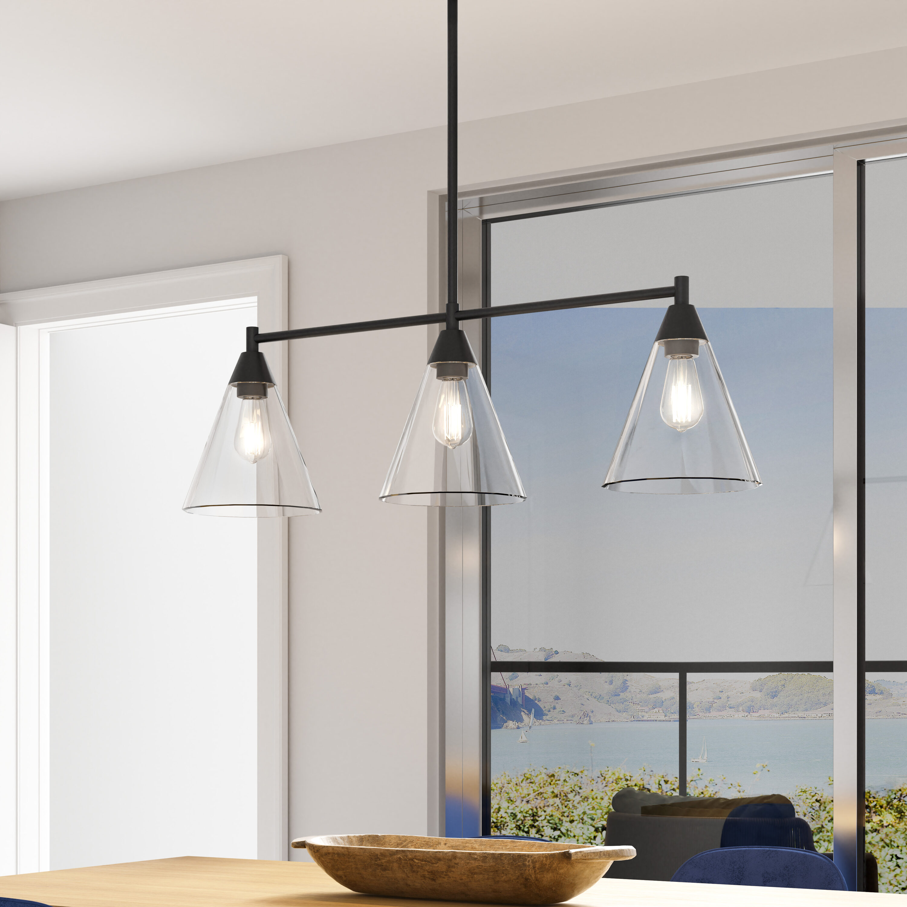 allen + roth LWS37965A Walden 3 -Light Matte Black Modern/contemporary For Use in Bathrooms, Bedrooms, Dining Rooms, Foyers, Kitchens, Living Rooms Chandelier