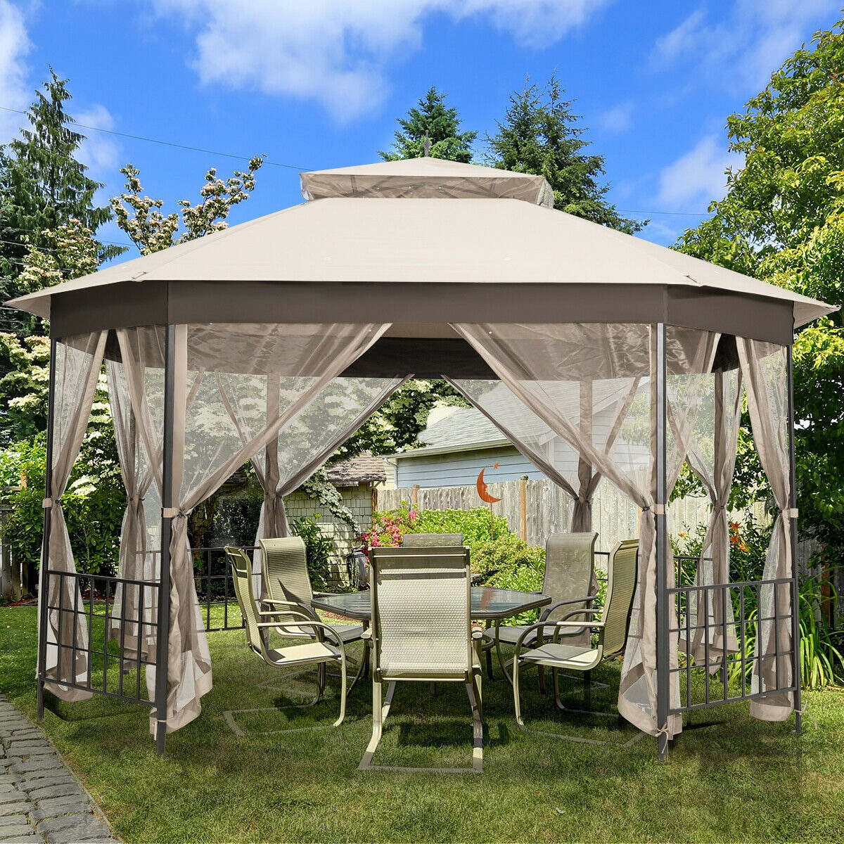Clihome CWCH-OP70AD383BE Wood-Resin-Gazebos - View #3