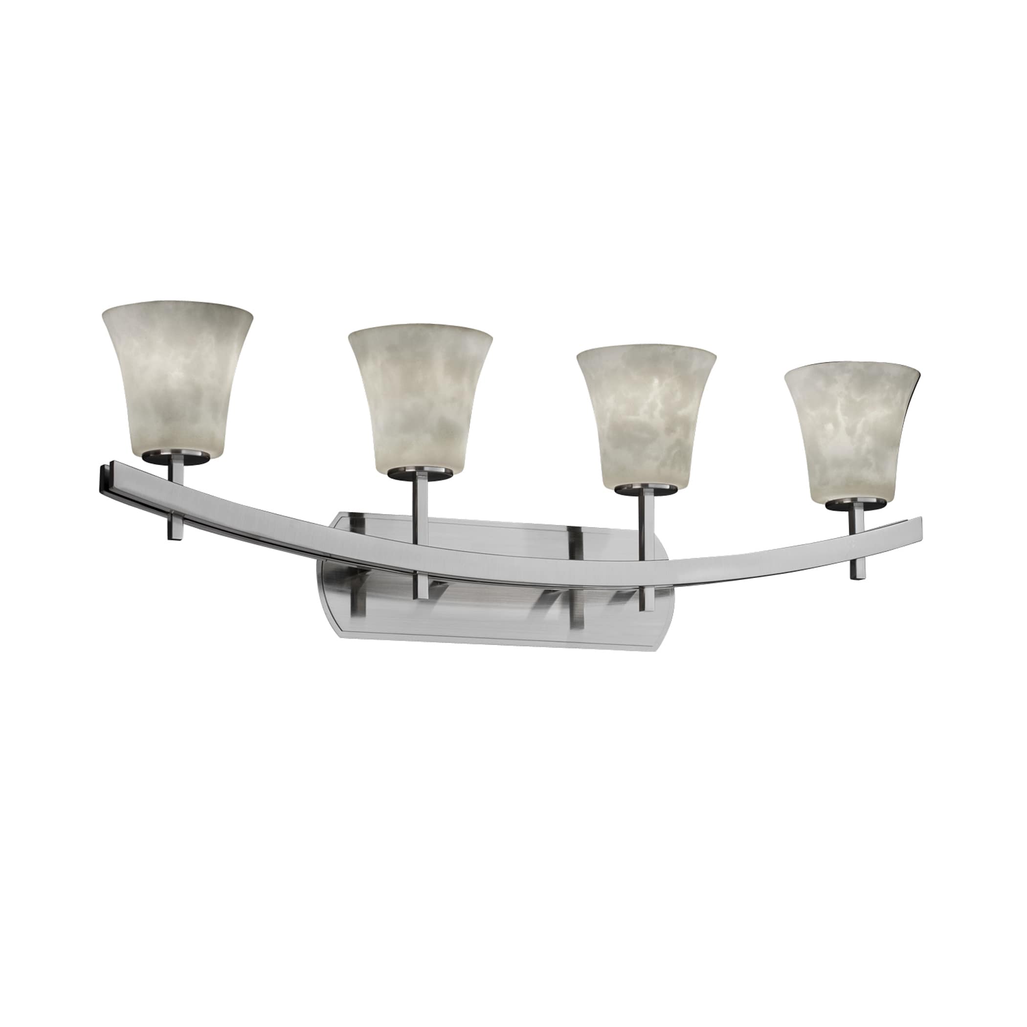 Justice Design Group CLD-8594-20-NCKL Clouds 35.5-in 4-Light Brushed Nickel Transitional Vanity Light