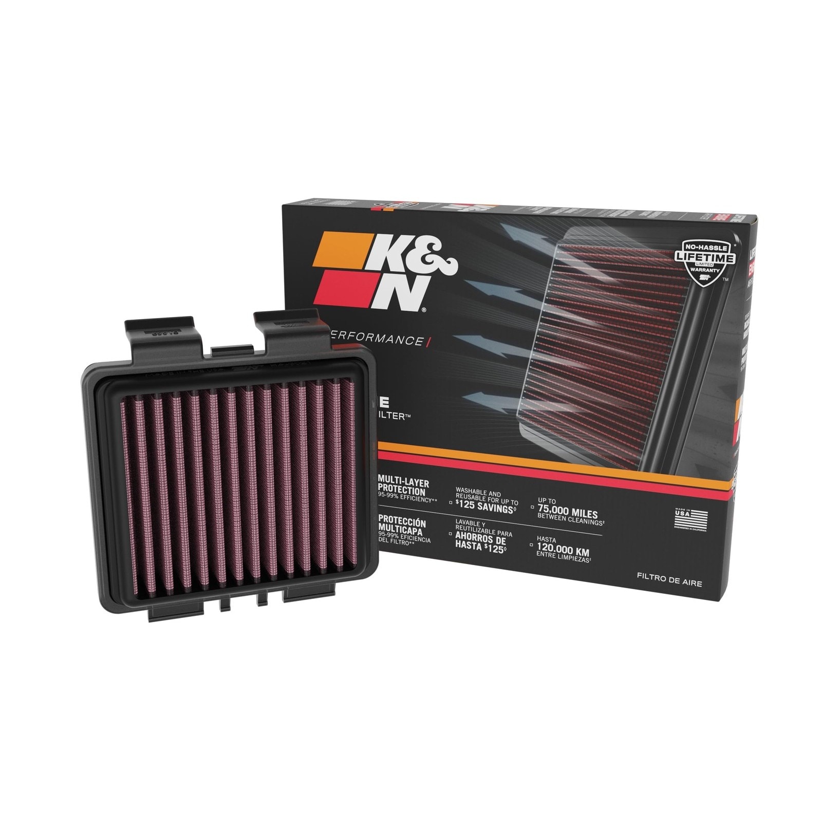 K&N 21C HONDA CRF300L REPLACEMENT PANEL AIR FILTER RED