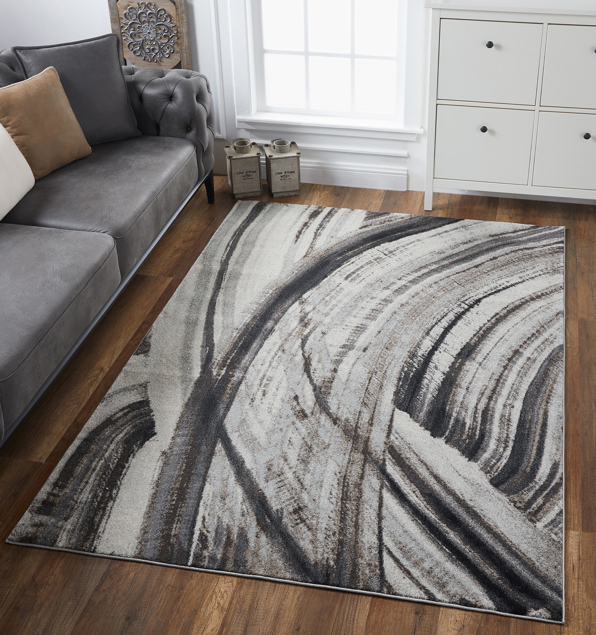 Everyday Woven EVE6218710X1010 8 x 10 (ft) Polypropylene Gray Rectangular Indoor Abstract Mid-Century Modern Area rug