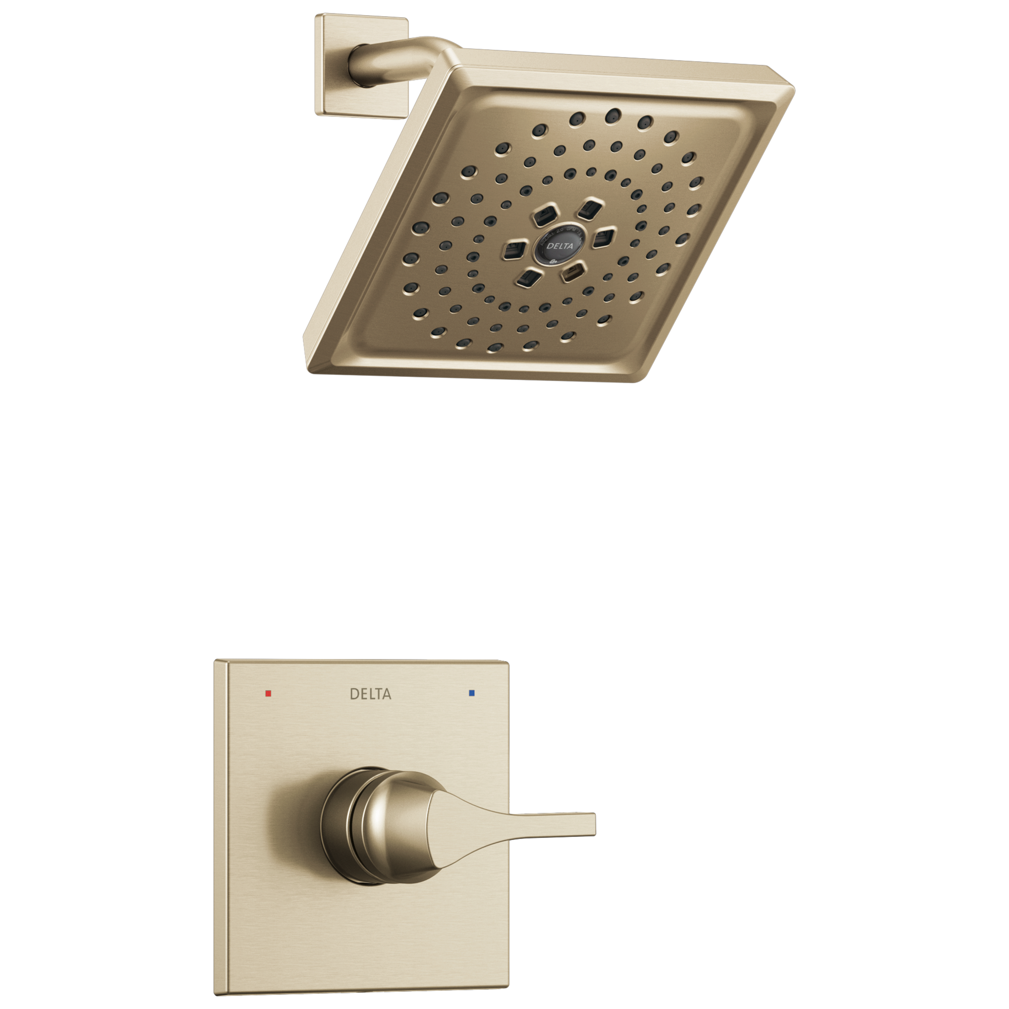 Delta T14274-CZ Zura Champagne Bronze 1-handle Multi-function 6.6300-Inches Square Shower Faucet