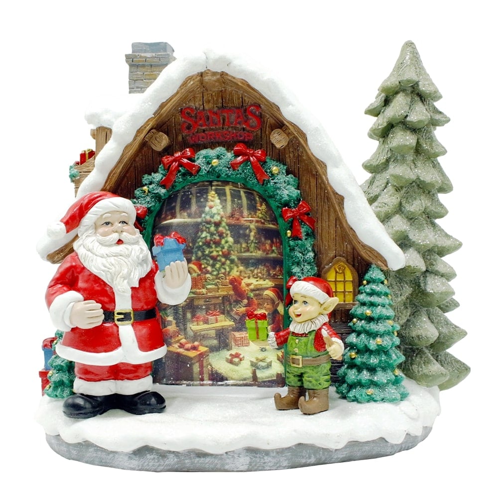 OrnamentallyYou Santas Workshop Delight Figurine 10-in Christmas Station with Elves #RSTATUE1049