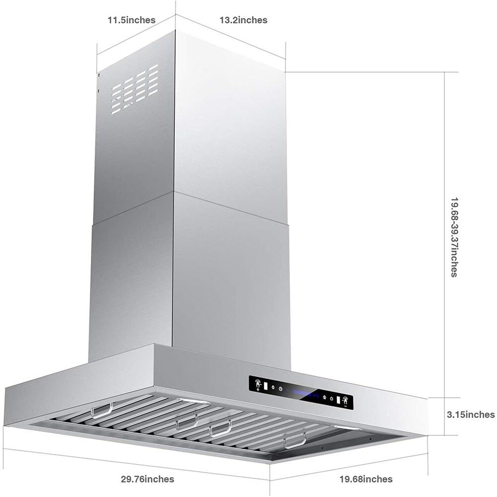 VIKIO 30-in Convertible 650-CFM Stainless Steel Wall-Mounted Range Hood ...