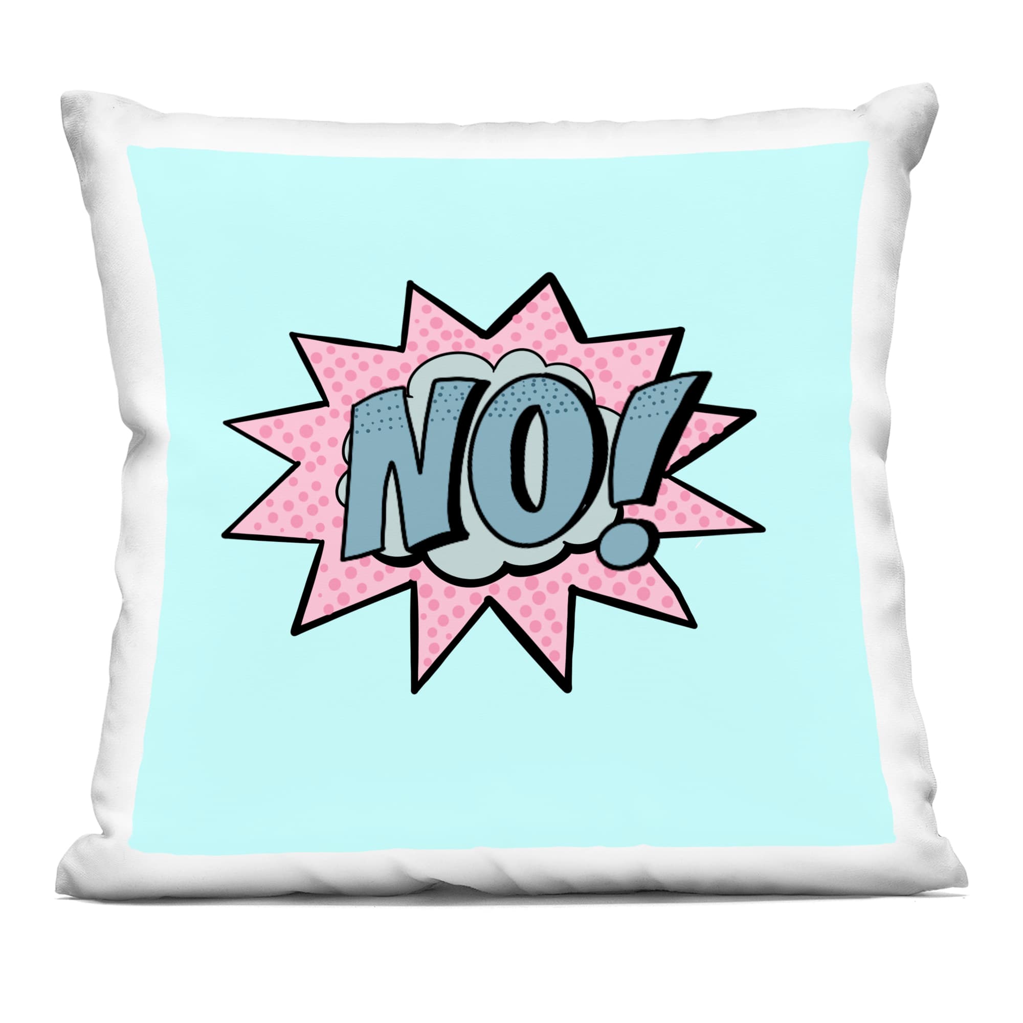 Stupell Industries PLQ-248-SQW-18X18 No Comic Speech Bubble Decorative Printed Throw Pillow design by Ashley Singleton 18 x 18
