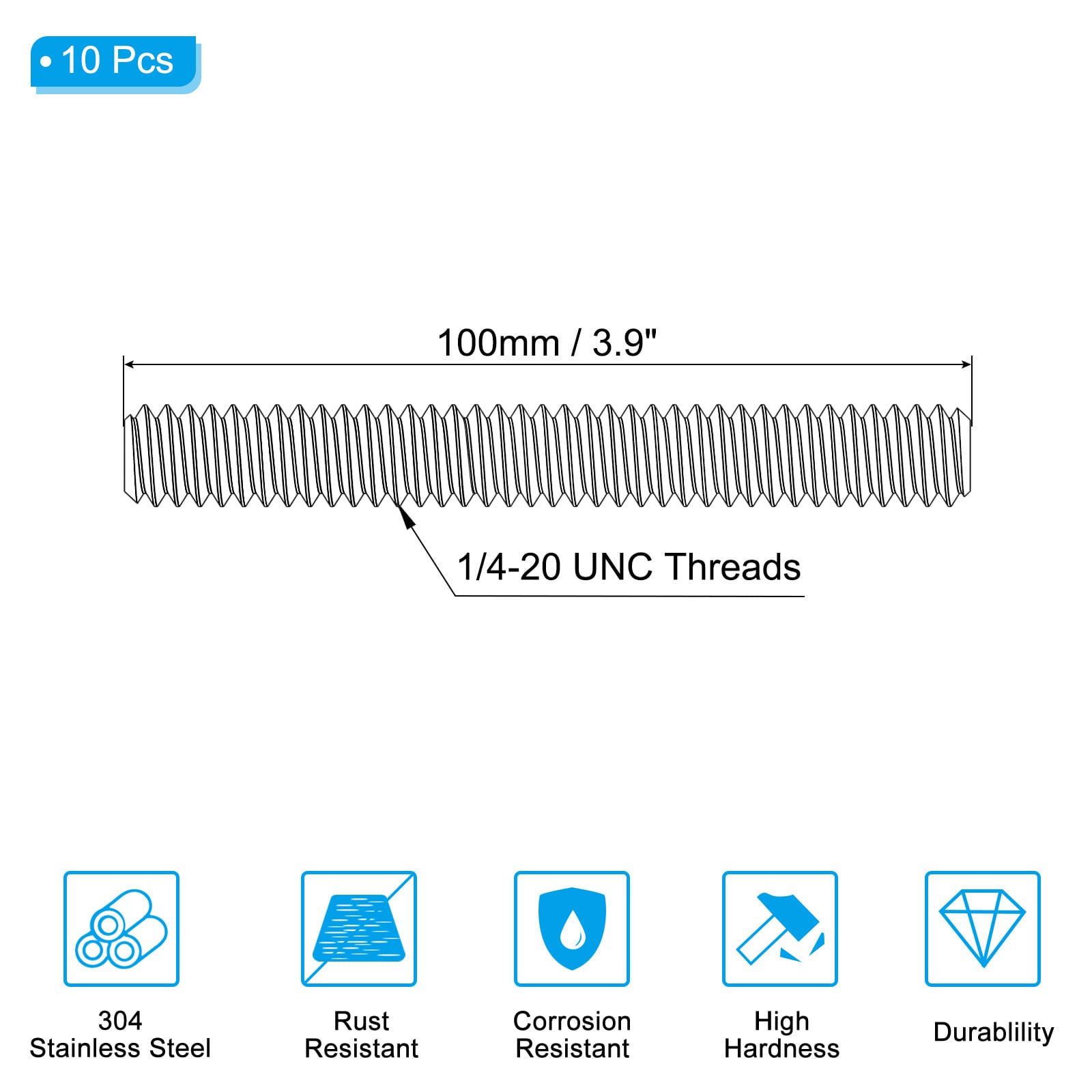 PATIKIL S25120901UX2093 Threaded-Rod - View #2