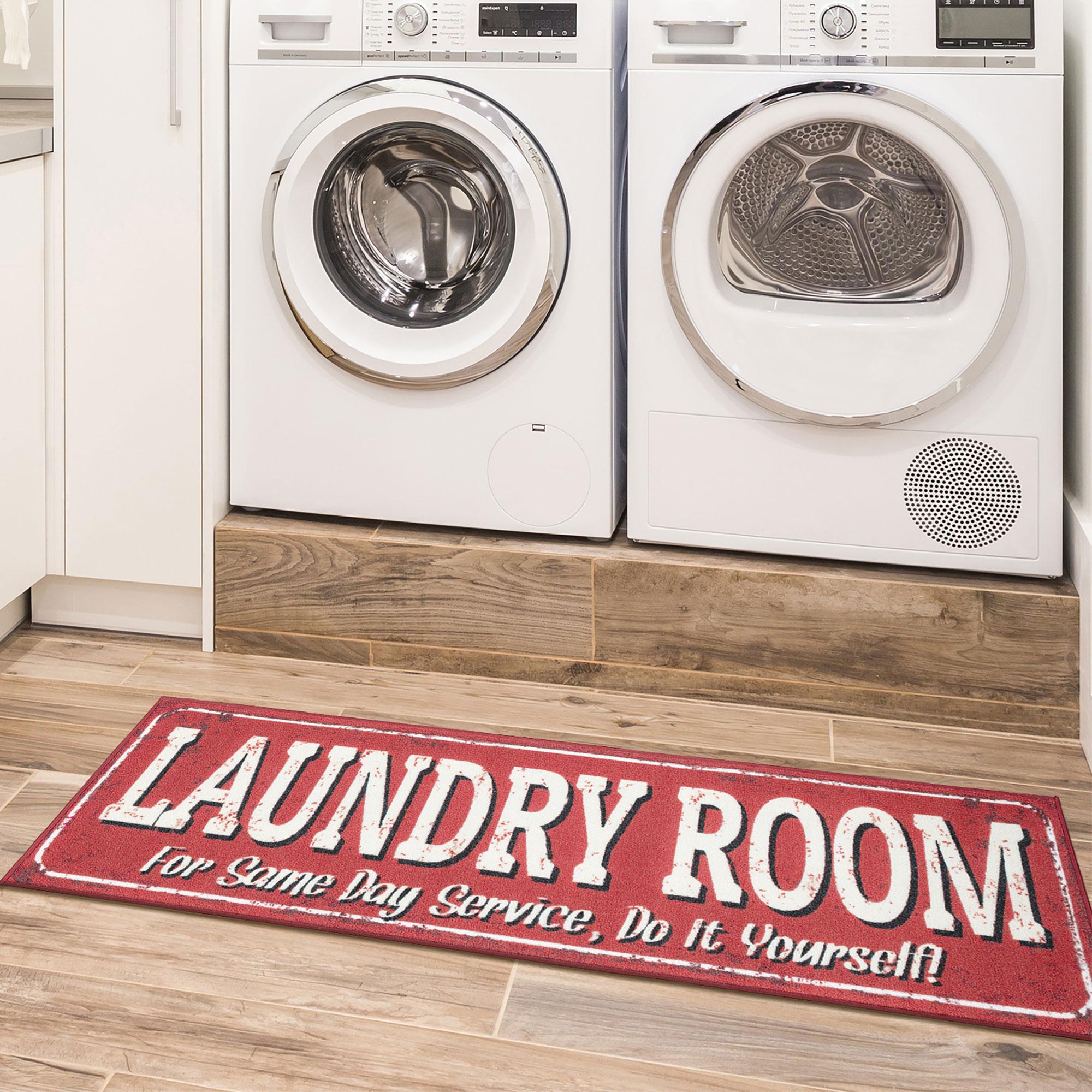 Ottomanson KTC9601-2X5 Laundry 2 x 5 (ft) Loomed Nylon Red Rectangular Indoor Abstract Mid-Century Modern Runner rug