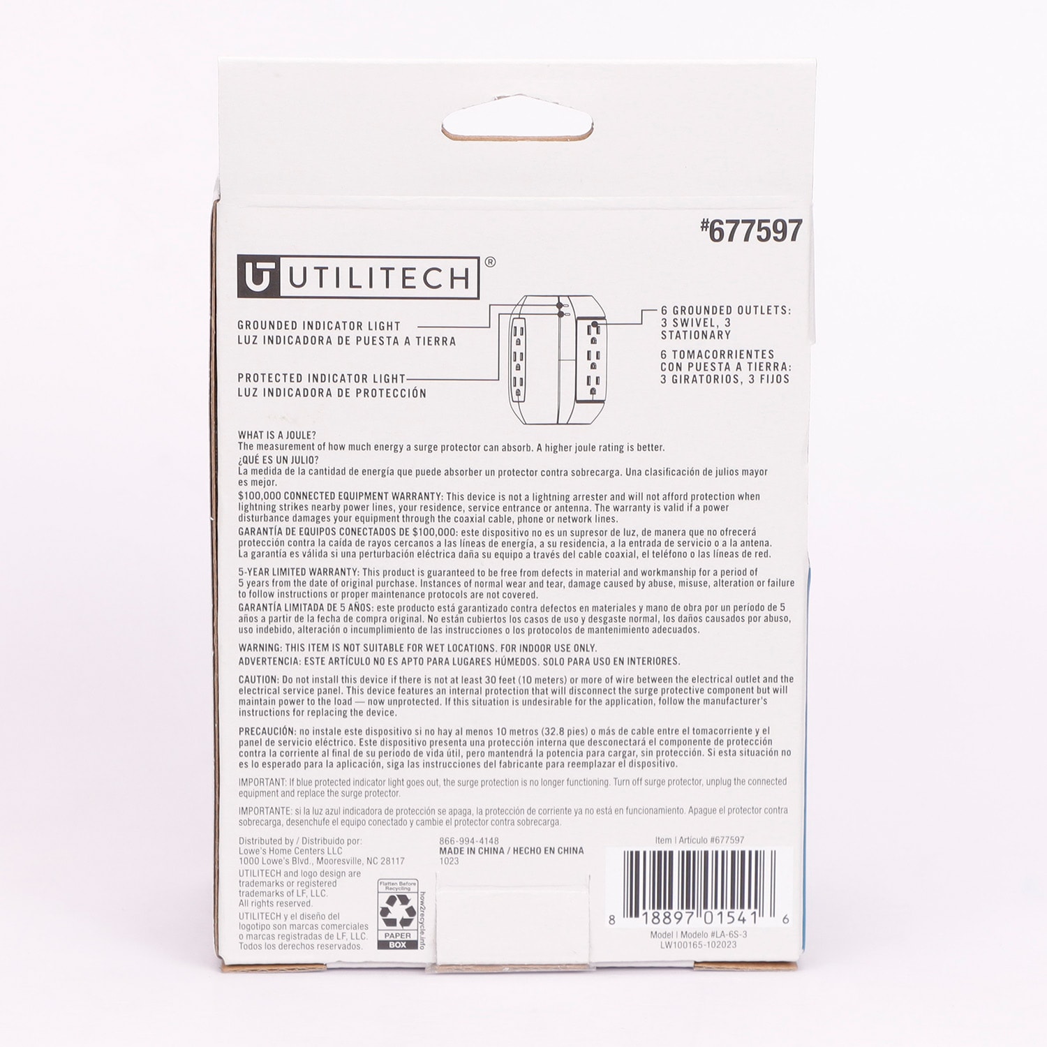 Utilitech LA-6S-3 Surge-Protectors - View #3