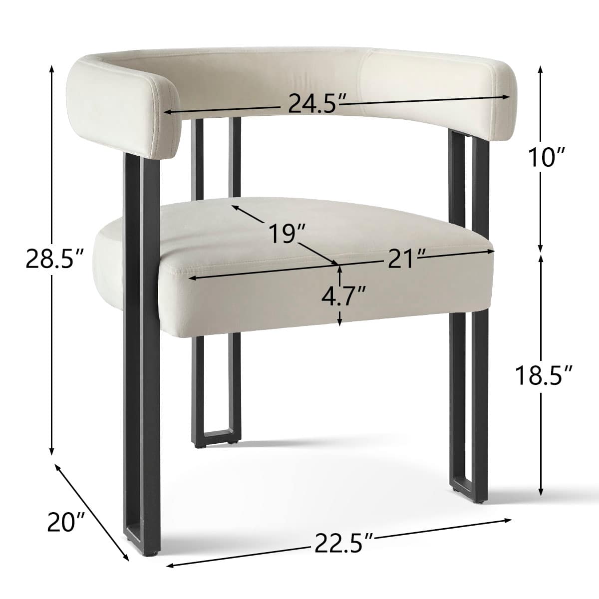 Maison Boucle MIA-VELEVT-BEIGE8 Dining-Chairs - View #3