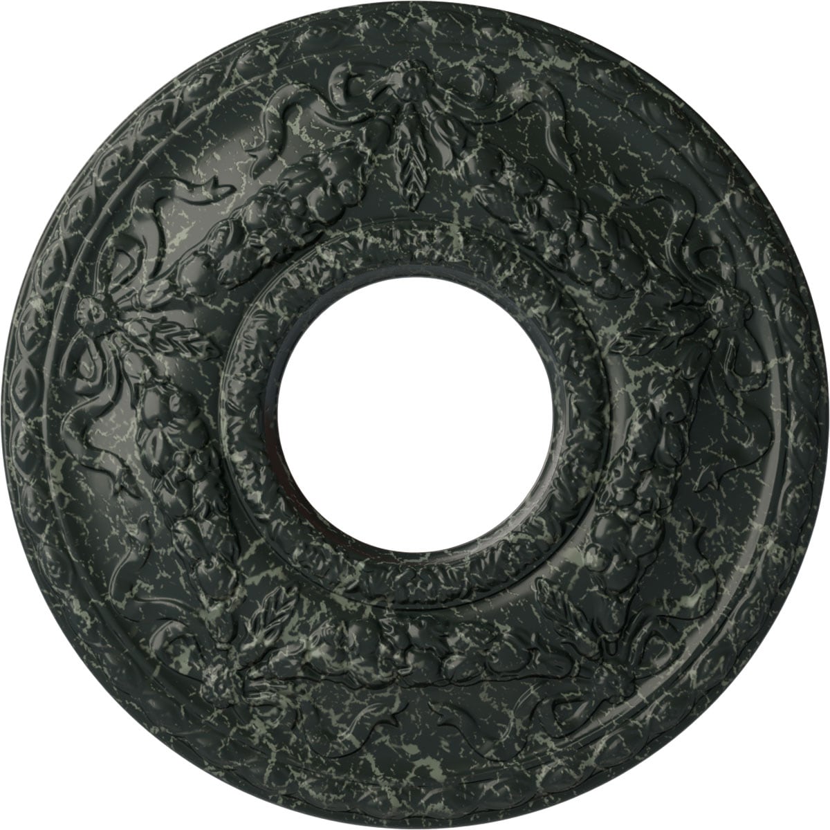 Ekena Millwork CM26HUPTC Hurley 22.125-in W x 22.125-in L Painted Turtle Crackle Polyurethane Whole Ceiling Medallion