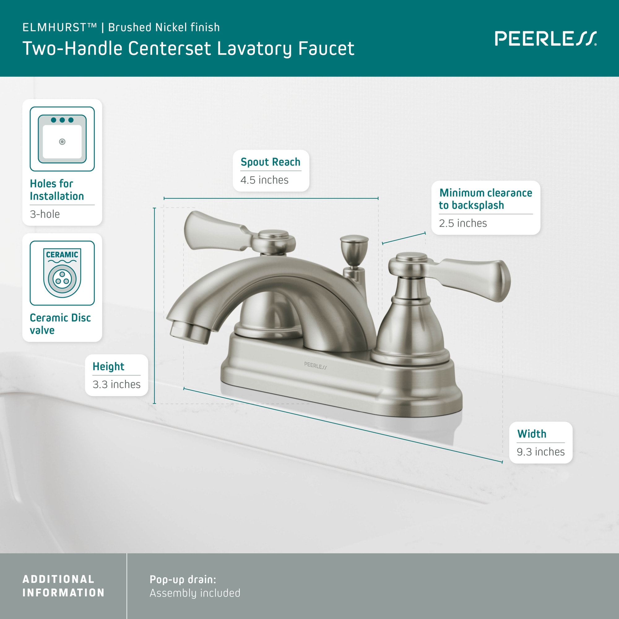 Peerless P2465LF-BN Lavatory-Faucets - View #3