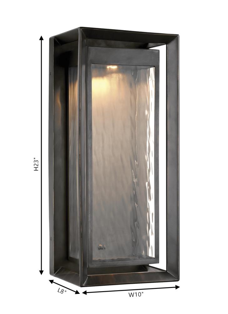 Antique Bronze Rectangular LED Outdoor Wall Lantern