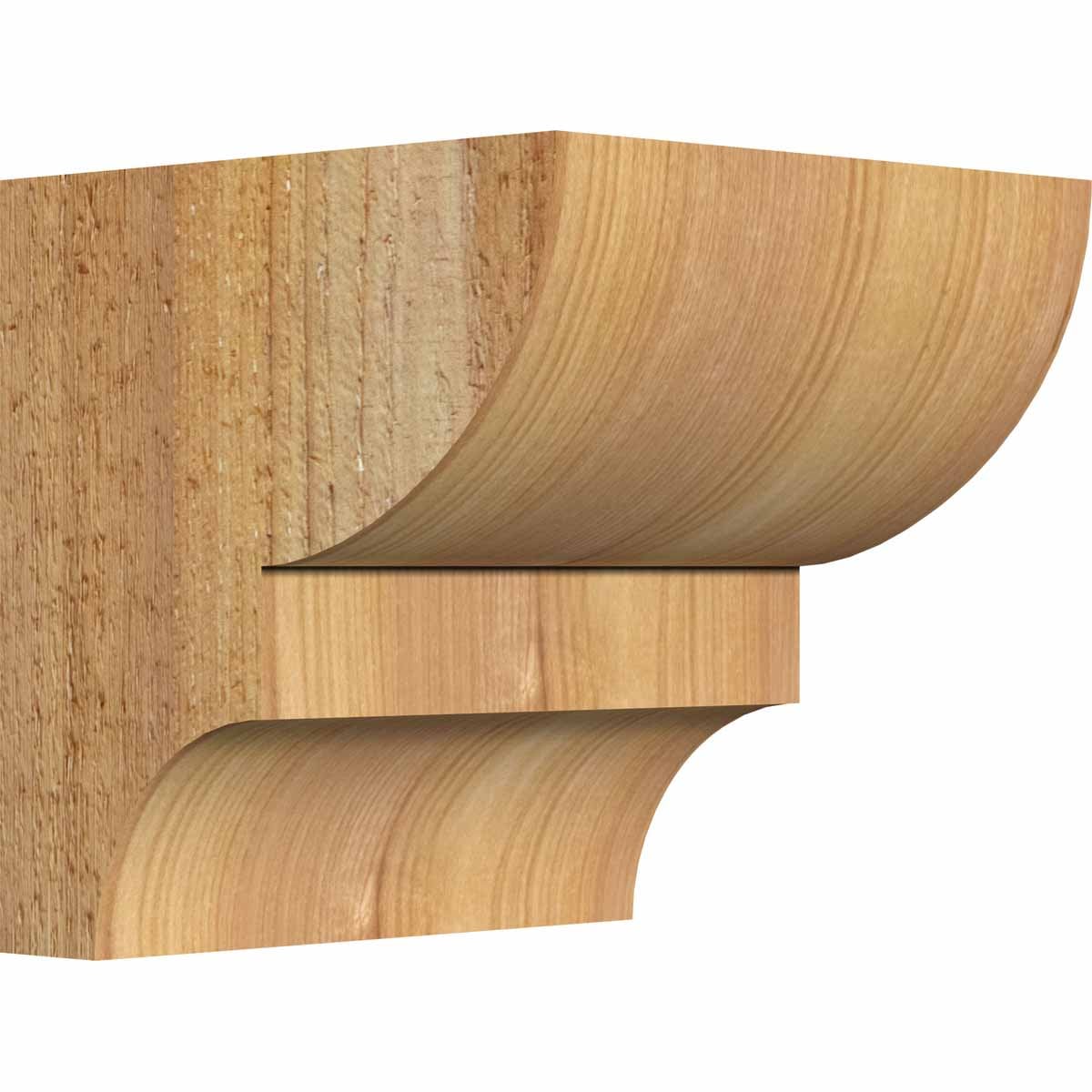 Ekena Millwork COR06X06X06RID00RWR 6-in x 6-in x 6-in Ridgewood Unfinished Western red cedar Wood Paintable/Stainable Corbel