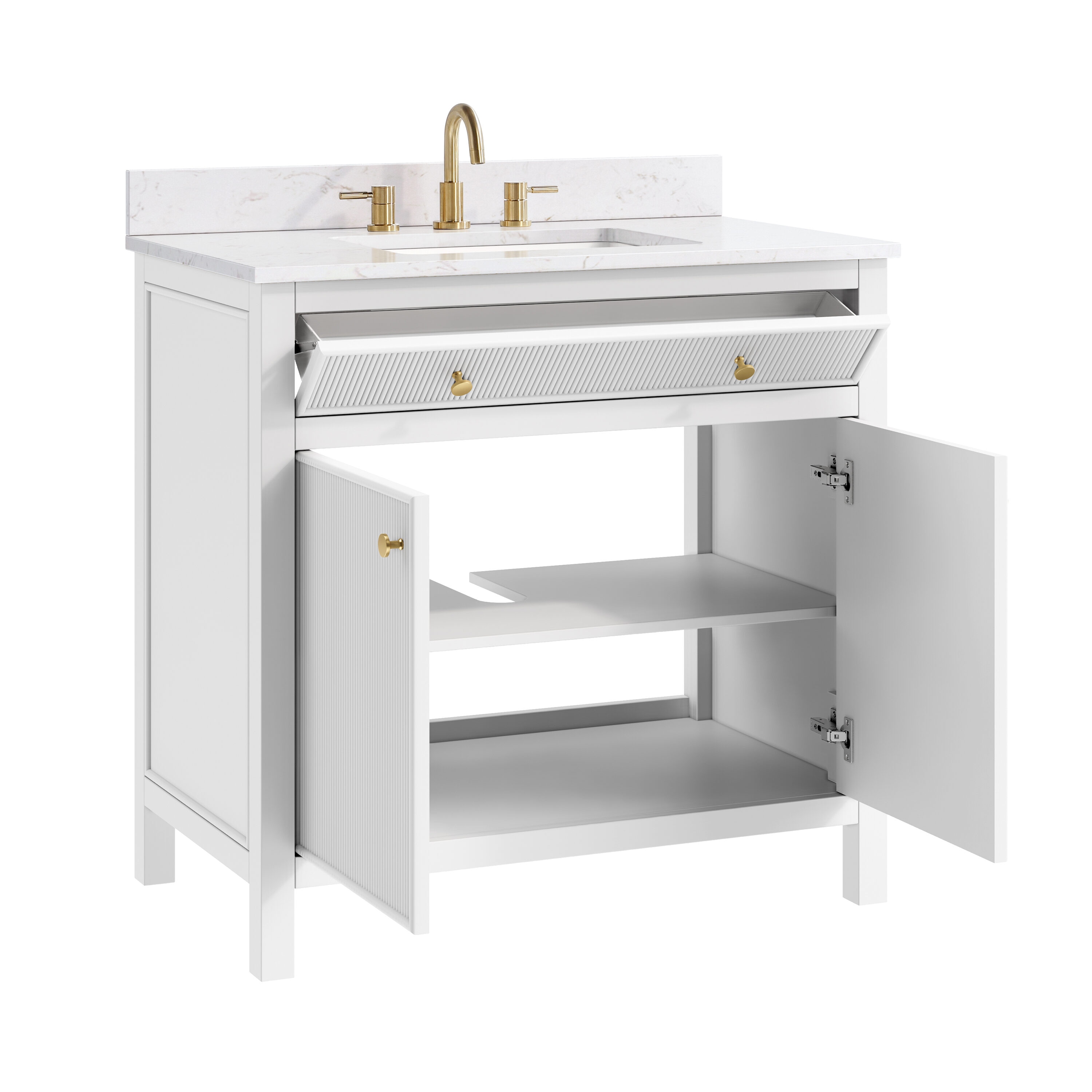 allen + roth Sandbanks 30-in Greige Undermount Single Sink Bathroom Vanity  with White Engineered Stone Top in the Bathroom Vanities with Tops  department at