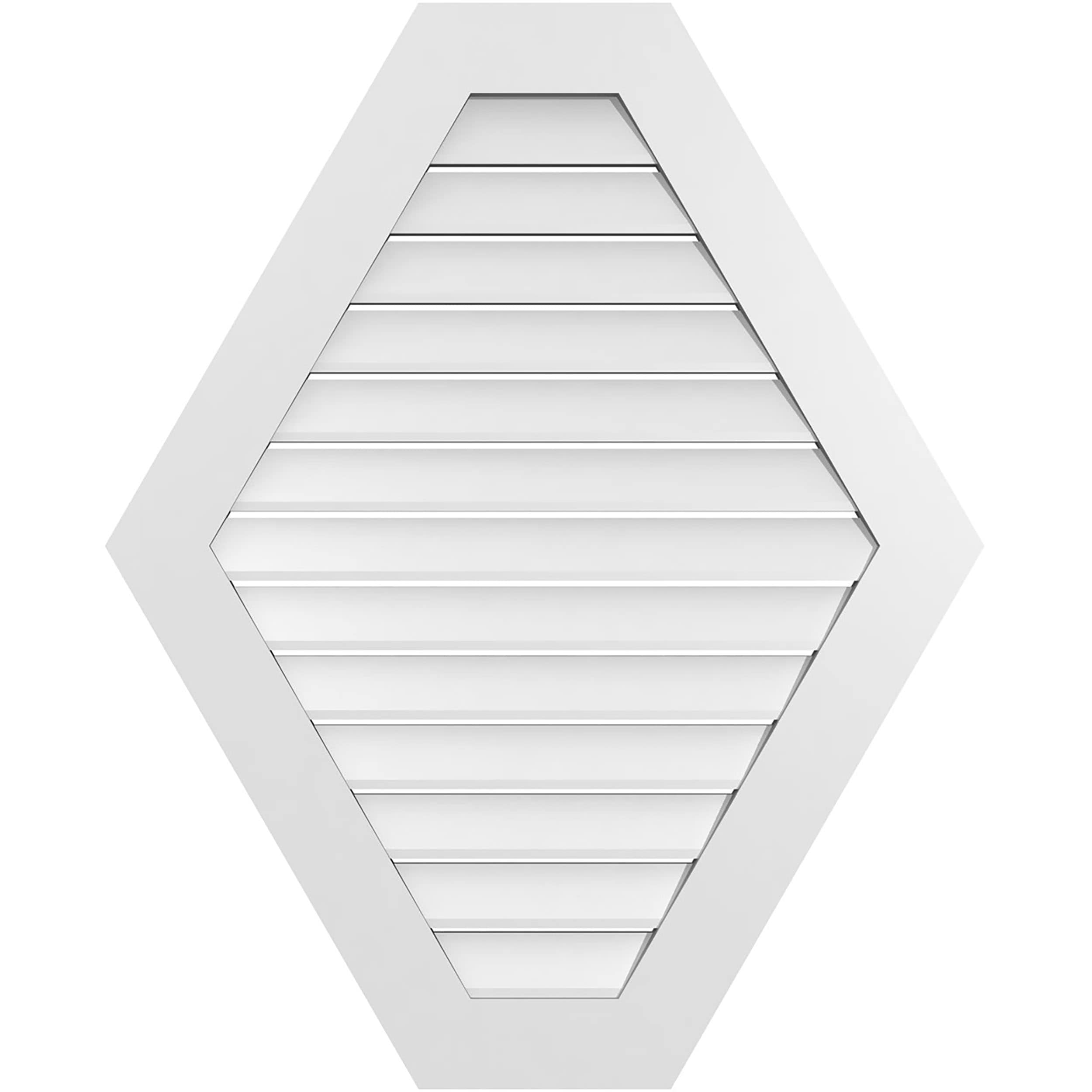 Ekena Millwork GVPHP34X4201SF 34-Inches x 42-Inches Off-white Peaked PVC Gable Louver Vent