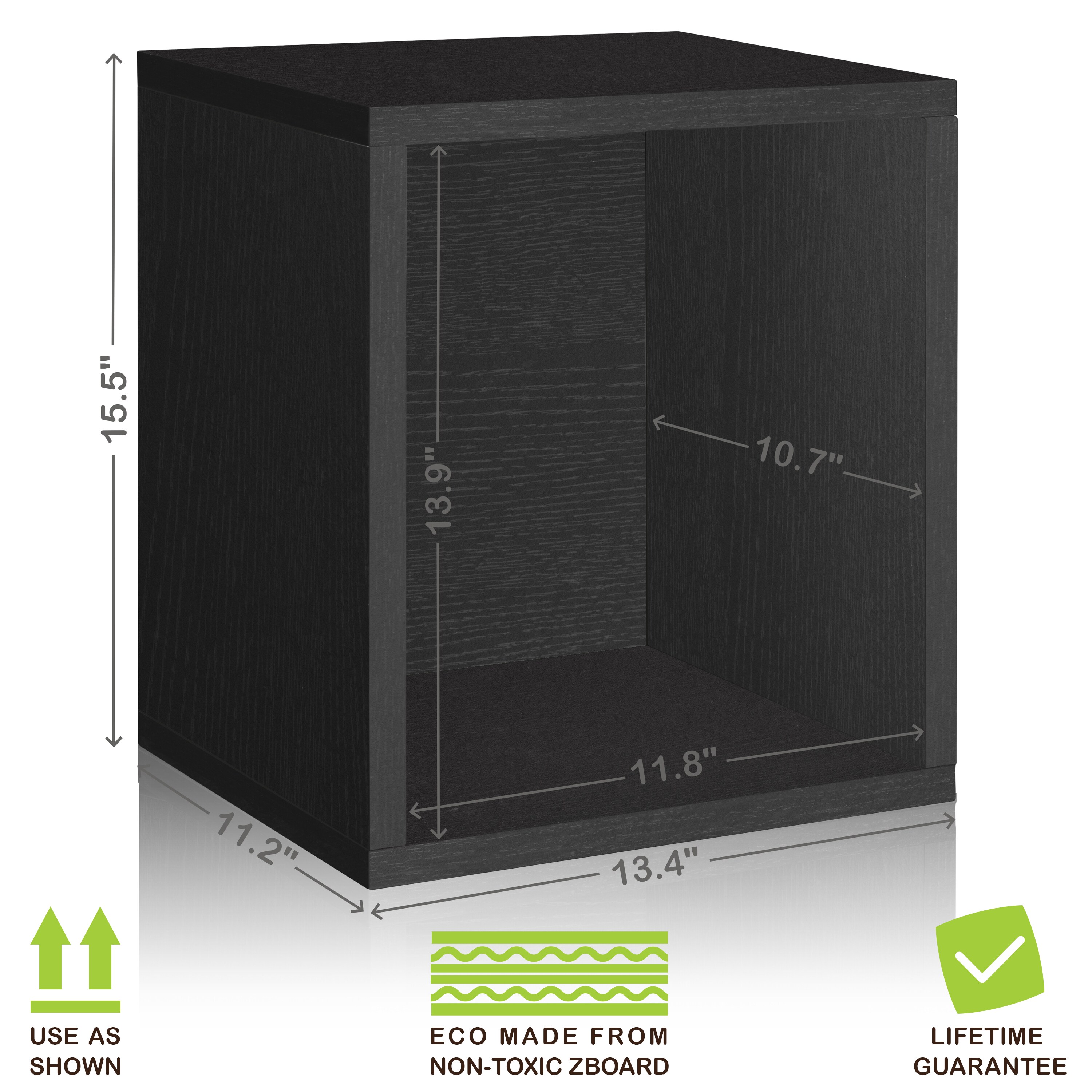 Way Basics BS-285-340-390-BK Laminate-Storage-Cubes - View #3