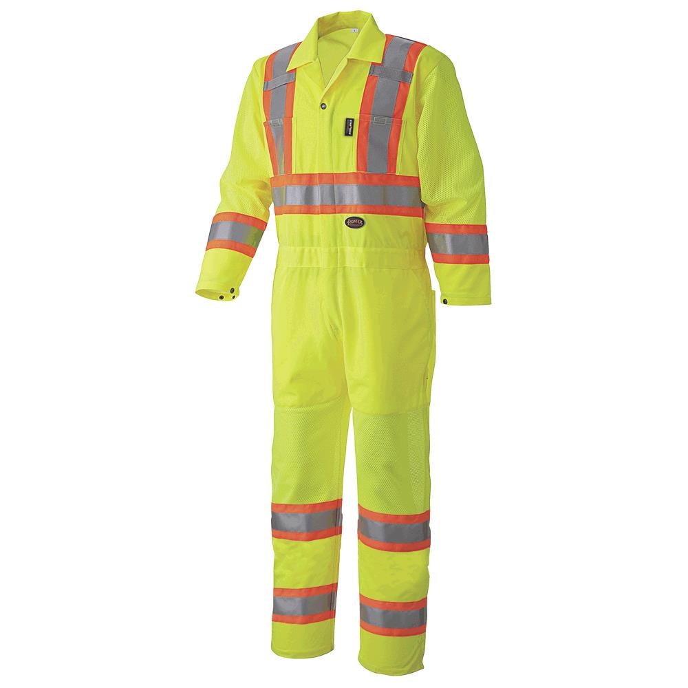 Pioneer Unisex Hi-vis Yellow/green Long Cotton Mix Coverall (Small 
