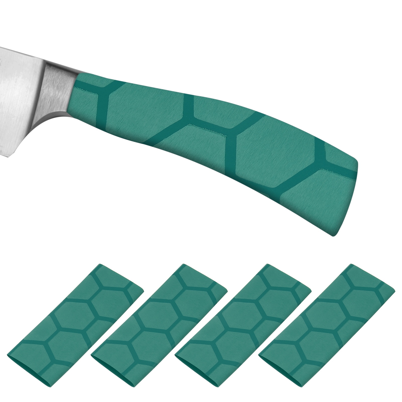 PATIKIL Cutting Knife Handle Heat Shrink Sleeve 1.4x4.9 Inch 4pcs Chef Cutter Non Slip Wrap for Kitchen Knife Management Green Hive Pattern #S26051300UX1945