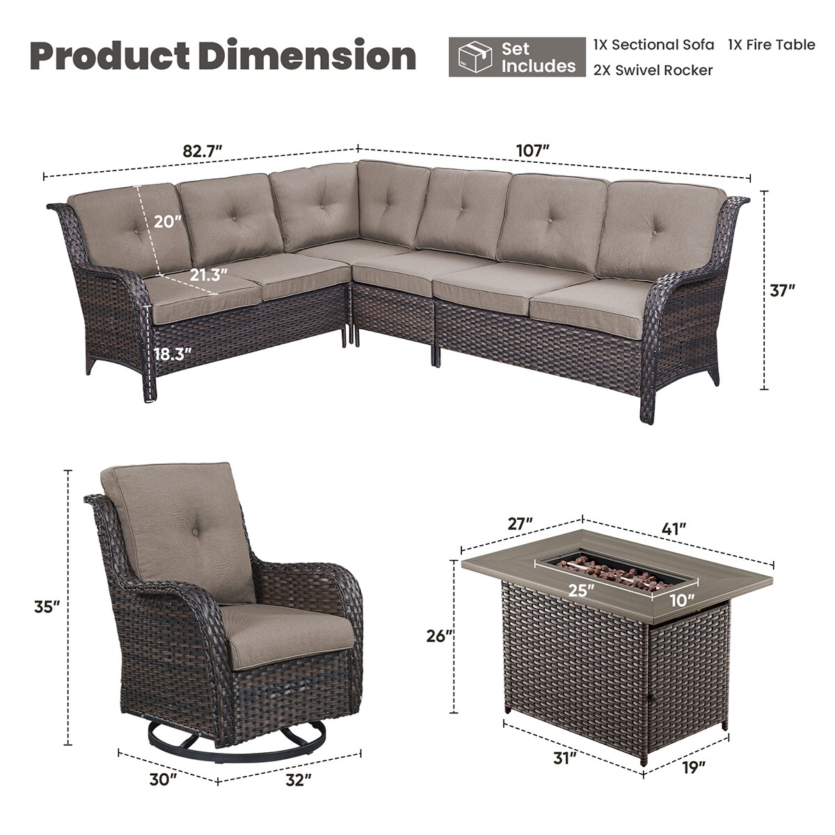 Rilyson FS144023APBR13-3 Patio-Conversation-Sets - View #4