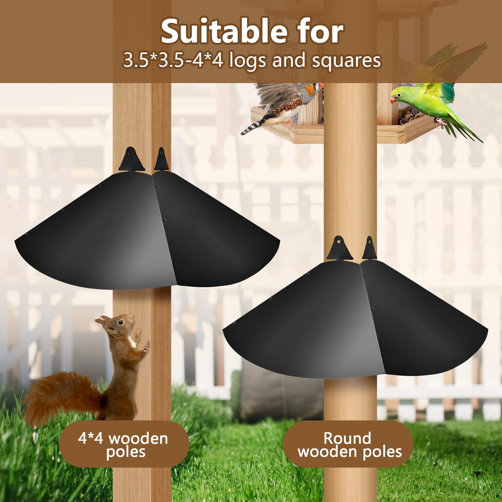 Afoxsos Metal Squirrel Baffle for 4x4 Post 1 Pack Square Squirrel