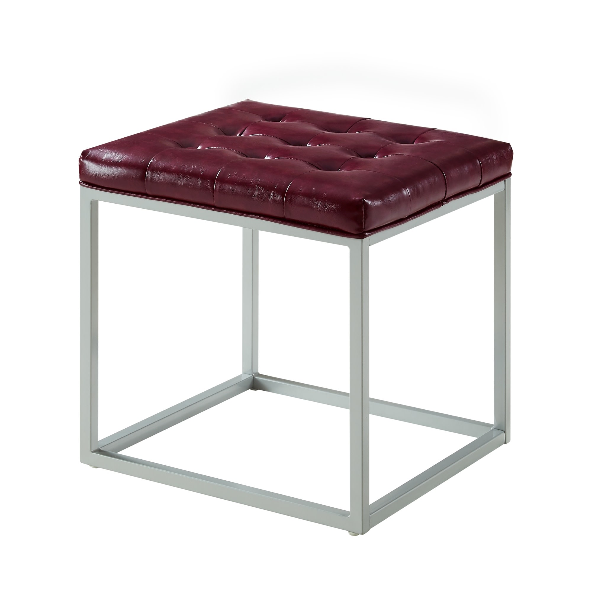 Inspired Home ON11-01PL-LS Lucas Modern Purple Ottoman