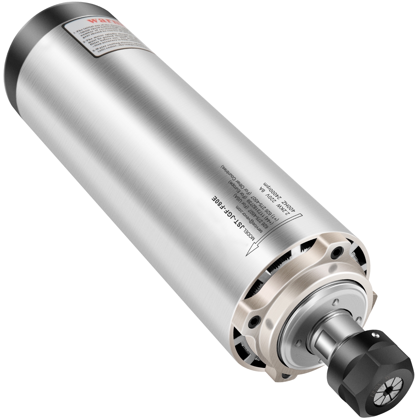 VEVOR SC2.2KW220VF04249V0 Air Cooled Spindle Motor ER20 CNC Spindle Milling Motor 2.2KW Spindle Motor 24000 RPM 400 Hz for CNC Router Engraving Milling Grind Machine（220V）