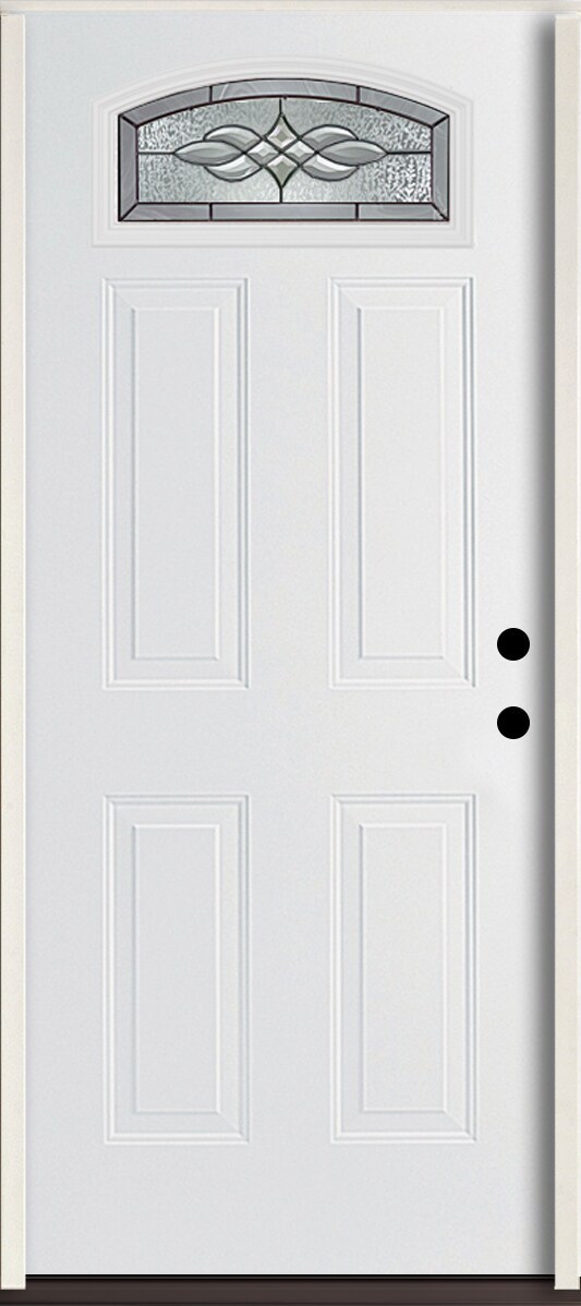 Stanley Doors 32 in. x 80 in. Art Deco Full Lite Painted White