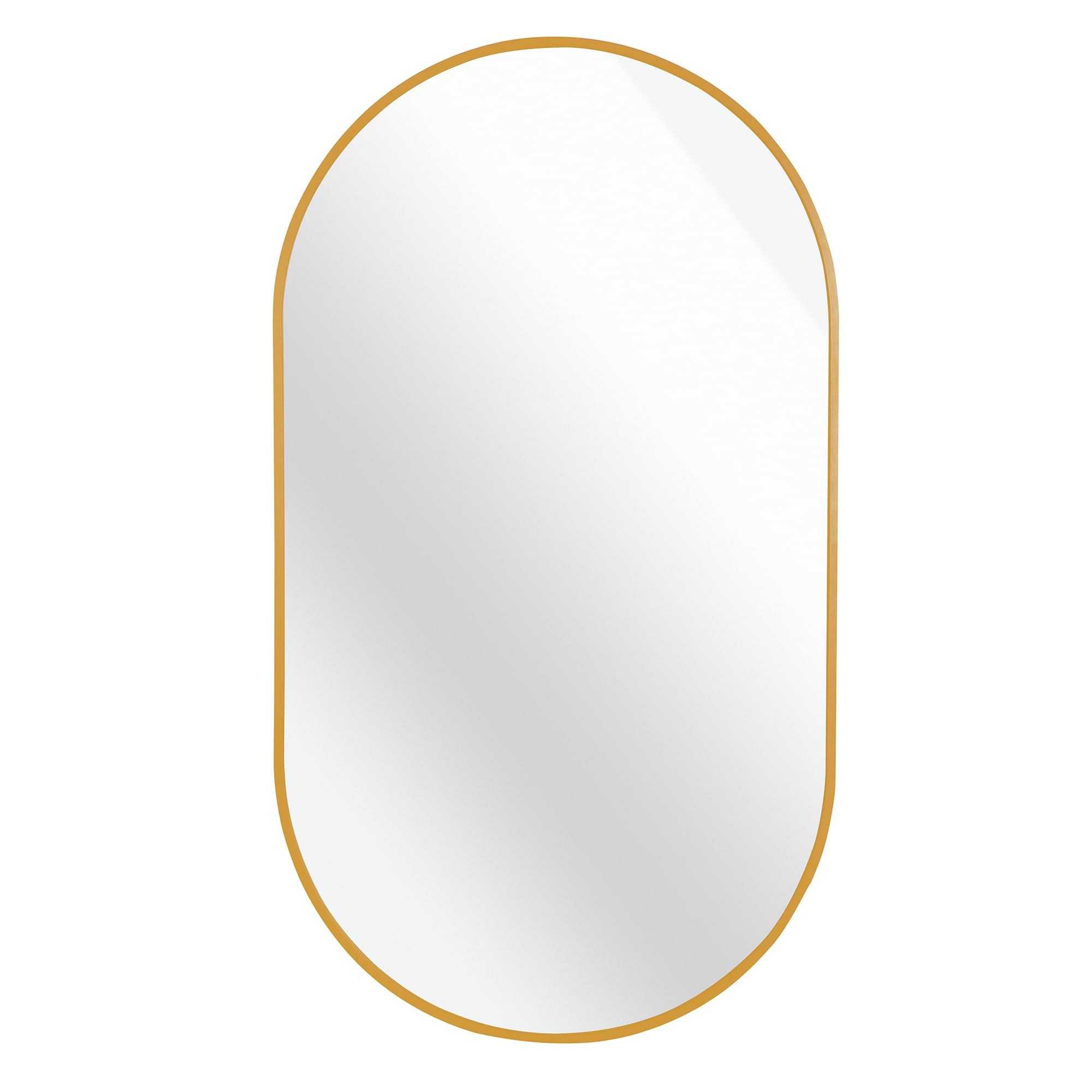 Bybafun YD8700039 20-in W x 28-in H Oval Gold Framed Wall Mirror