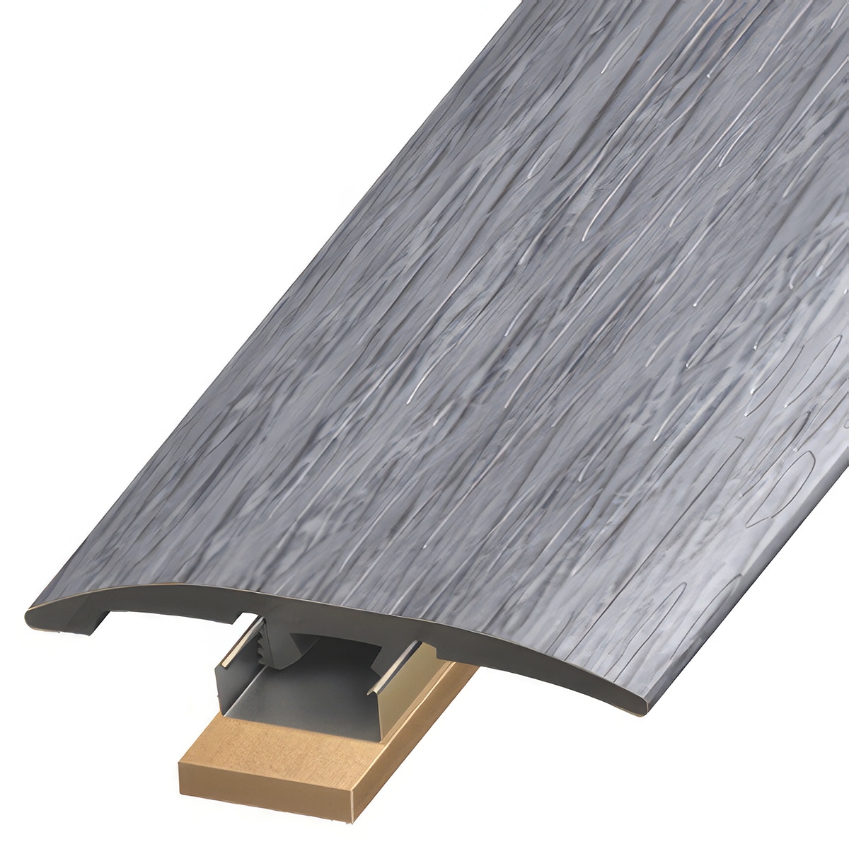 Versatrim SLT-111548 Pop MaxCore Lucida-Pop MaxCore-Andesite Prefinished 0.25-in T x 2-in W x 94-in L PVC 3-in-1 T-moulding/Reducer/Endcap